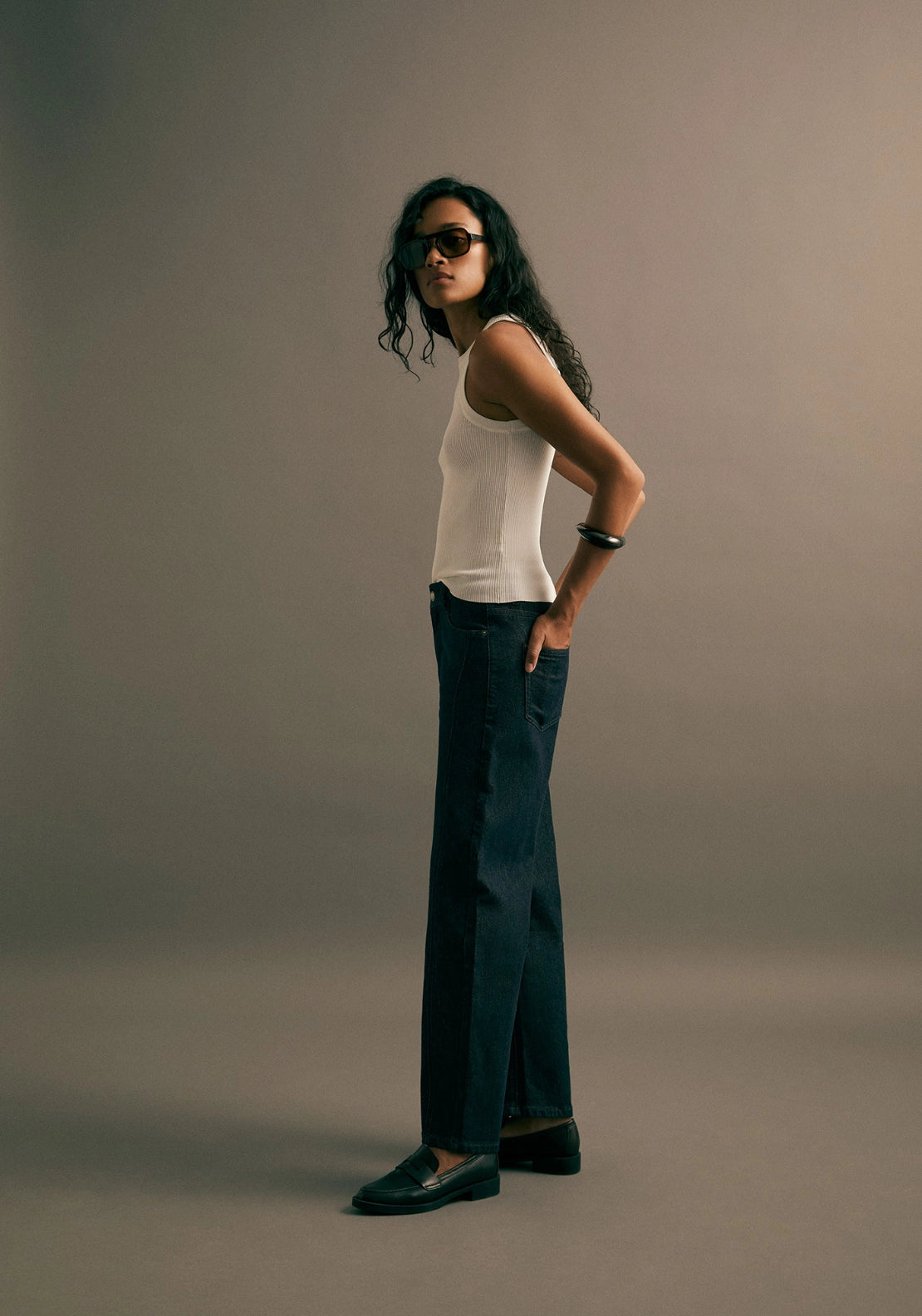 High Rise Barrel Jeans - Denim Rinse