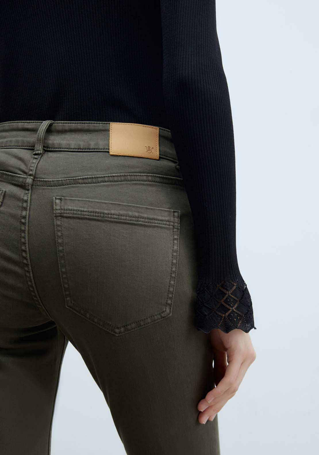 Sfera Basic Straight-Leg Jeans - Khaki Green 4 Shaws Department Stores