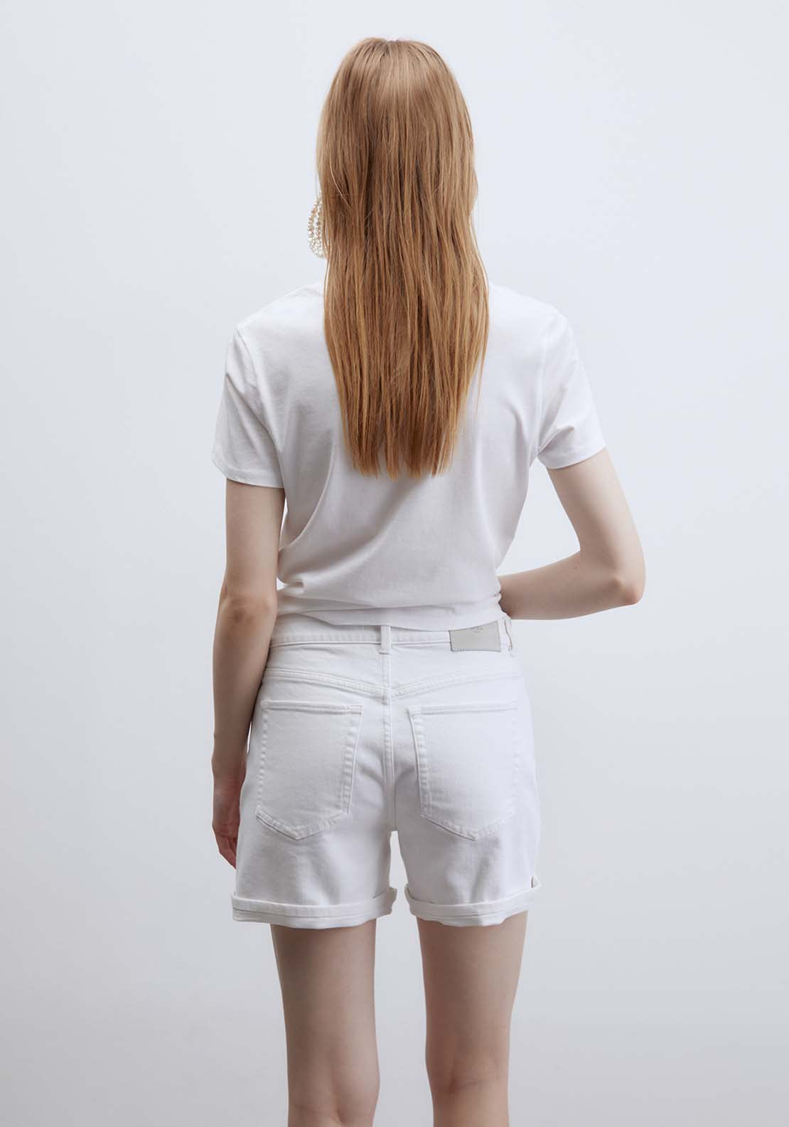 Denim Bermuda Shorts - White