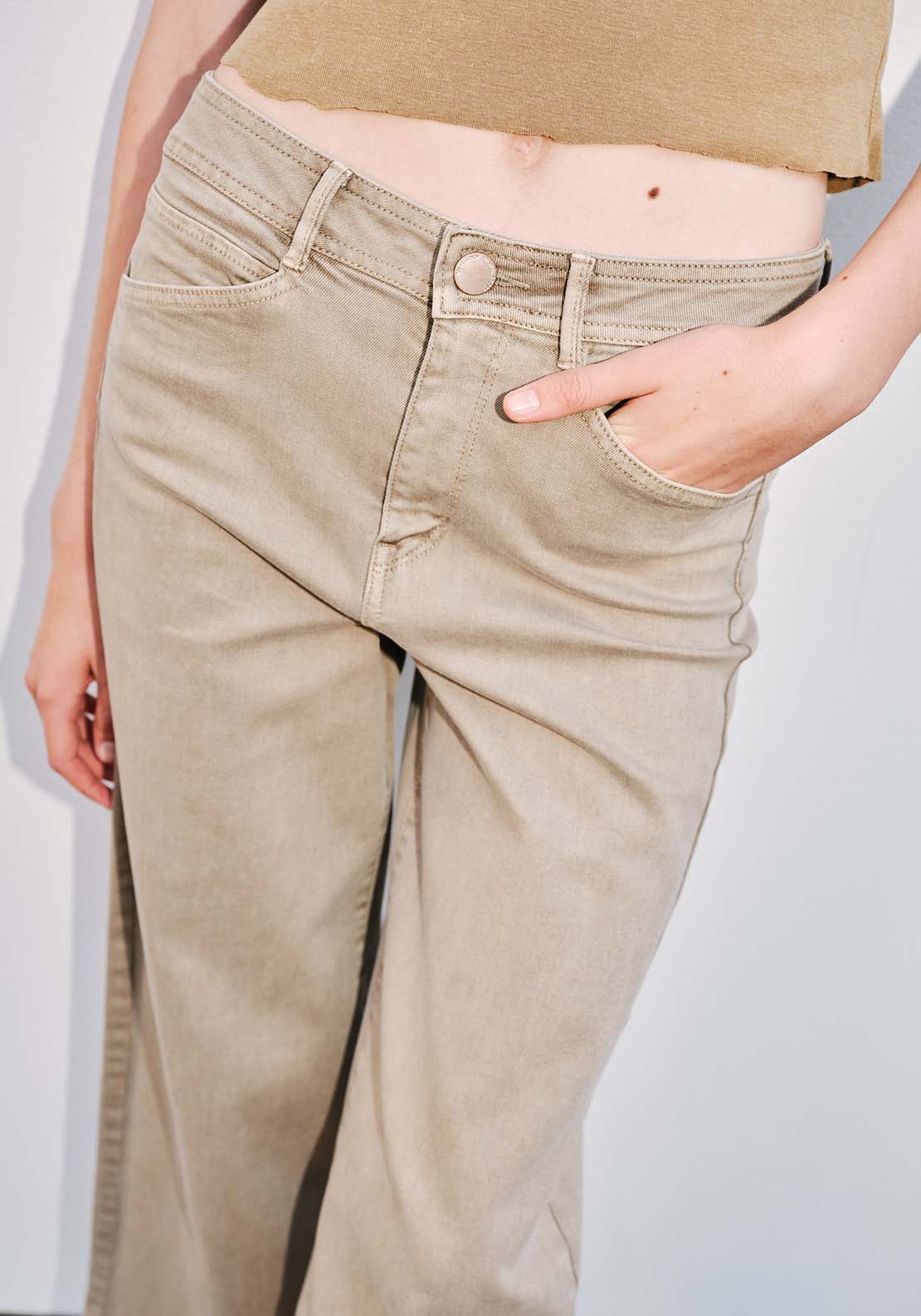 Sfera Slim-fit culotte jeans - Taupe 5 Shaws Department Stores