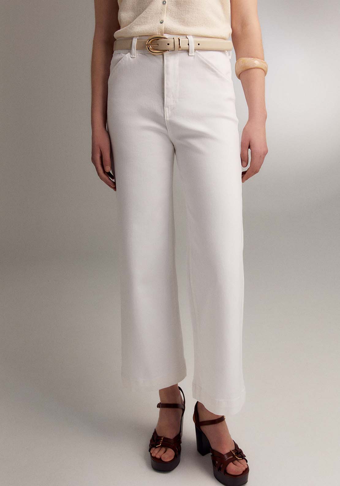 Sfera Slim-Fit Culotte Jeans - White 1 Shaws Department Stores