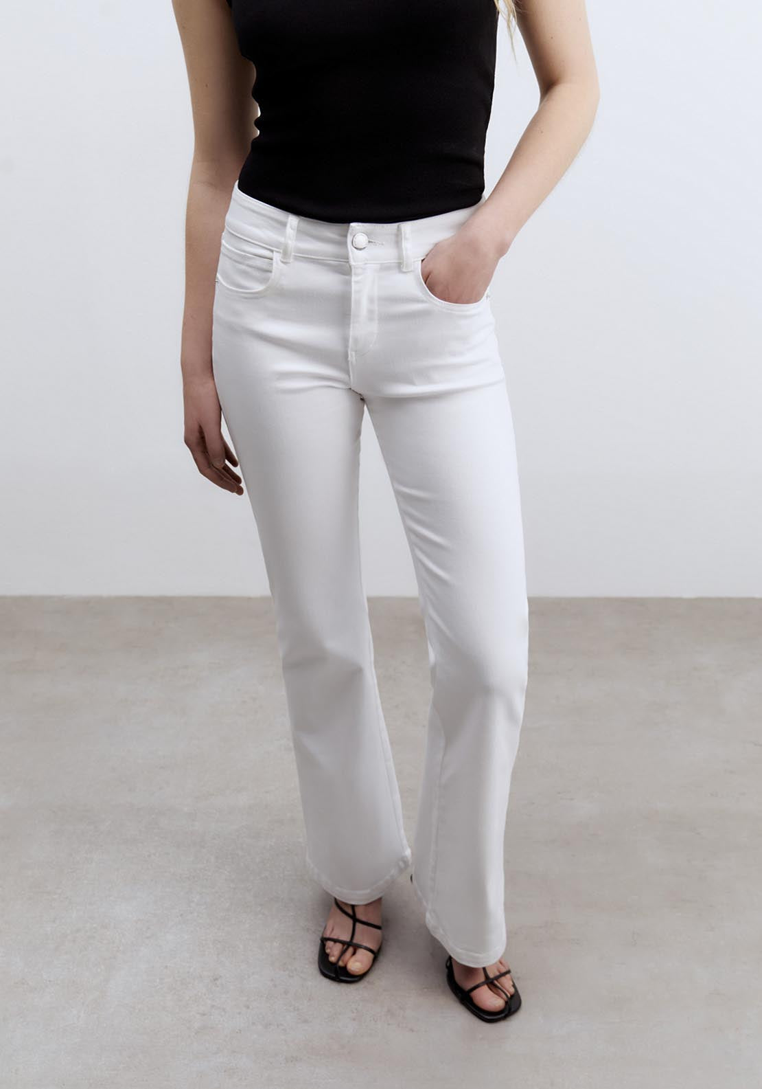 Sfera Flared Jeans - White 1 Shaws Department Stores
