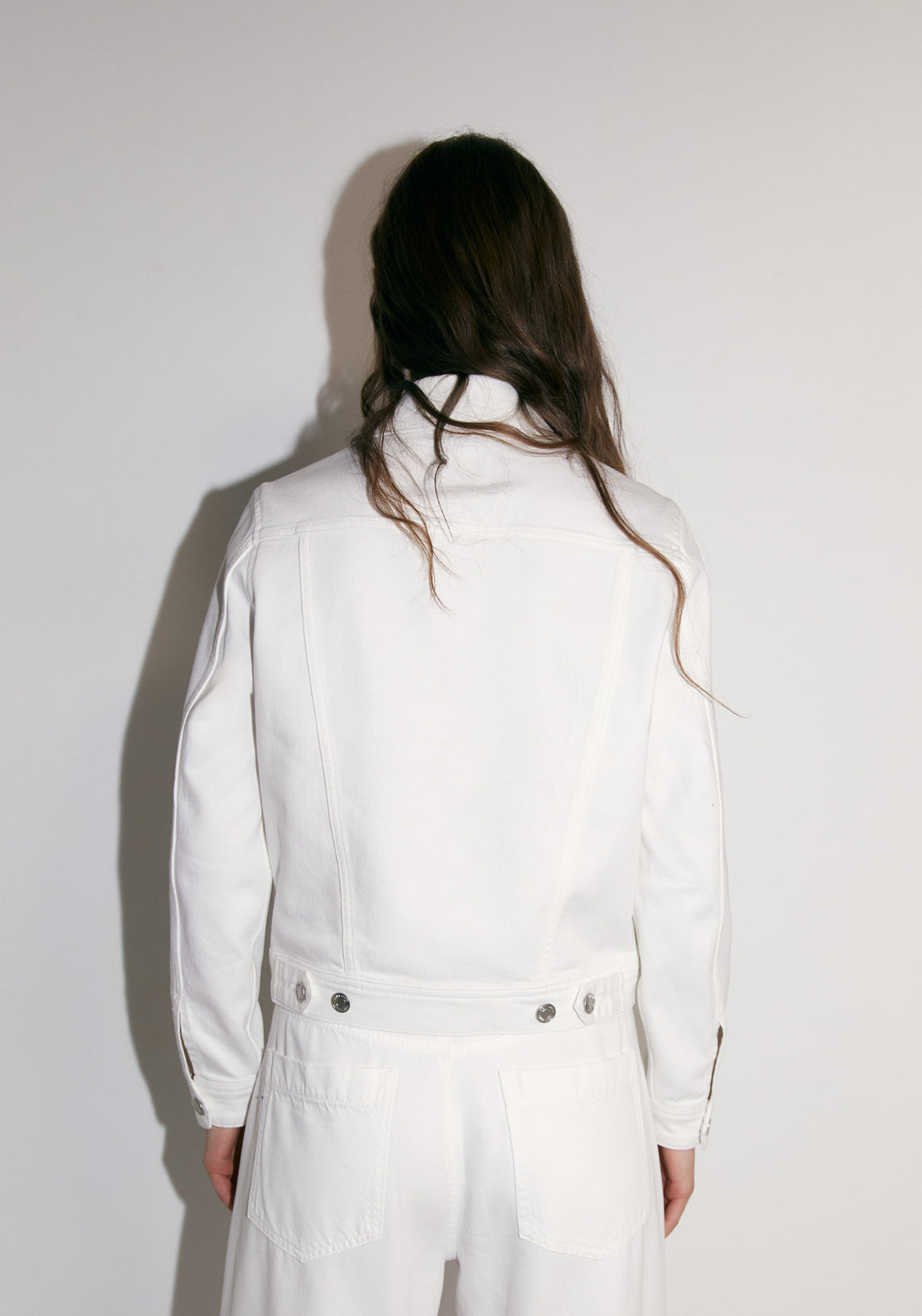 Straight Cut Denim Jacket - White