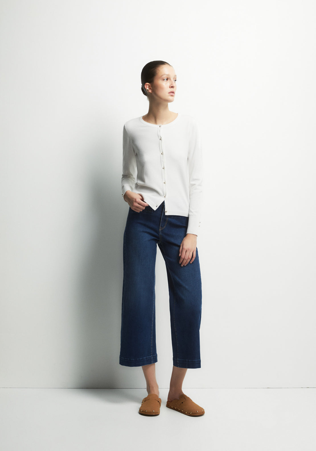 Wide Culotte Jeans - Denim