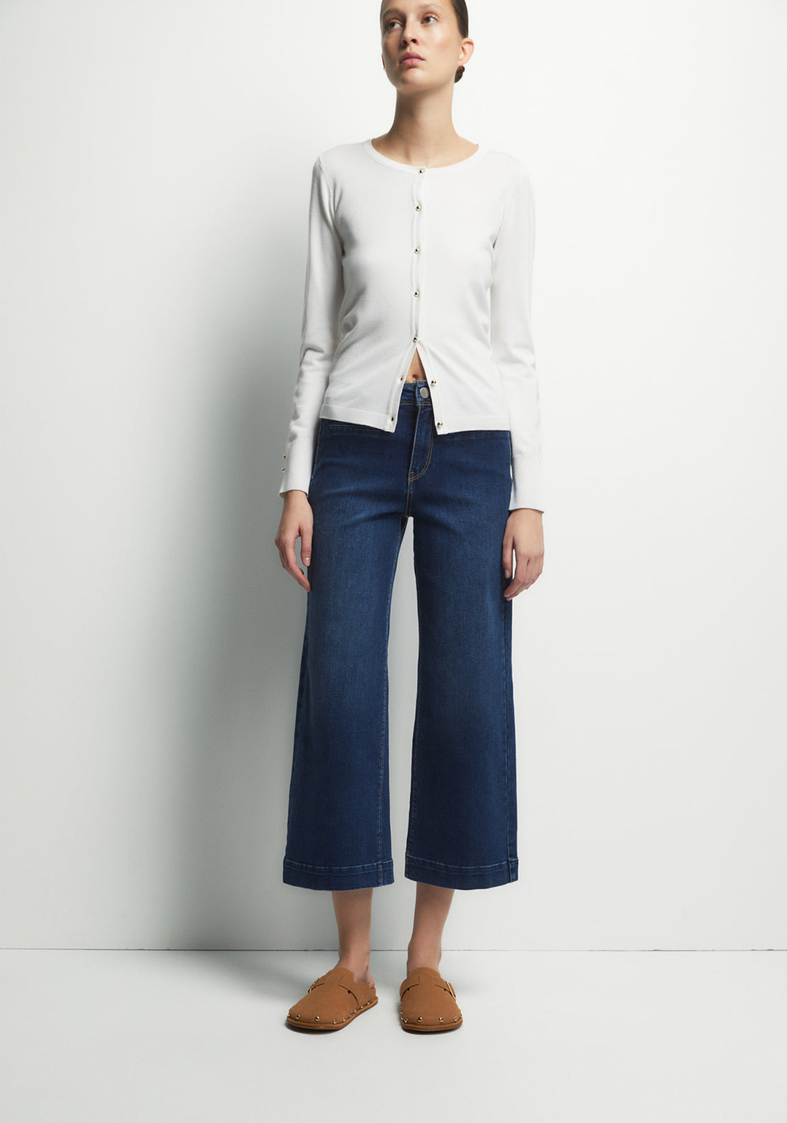 Wide Culotte Jeans - Denim