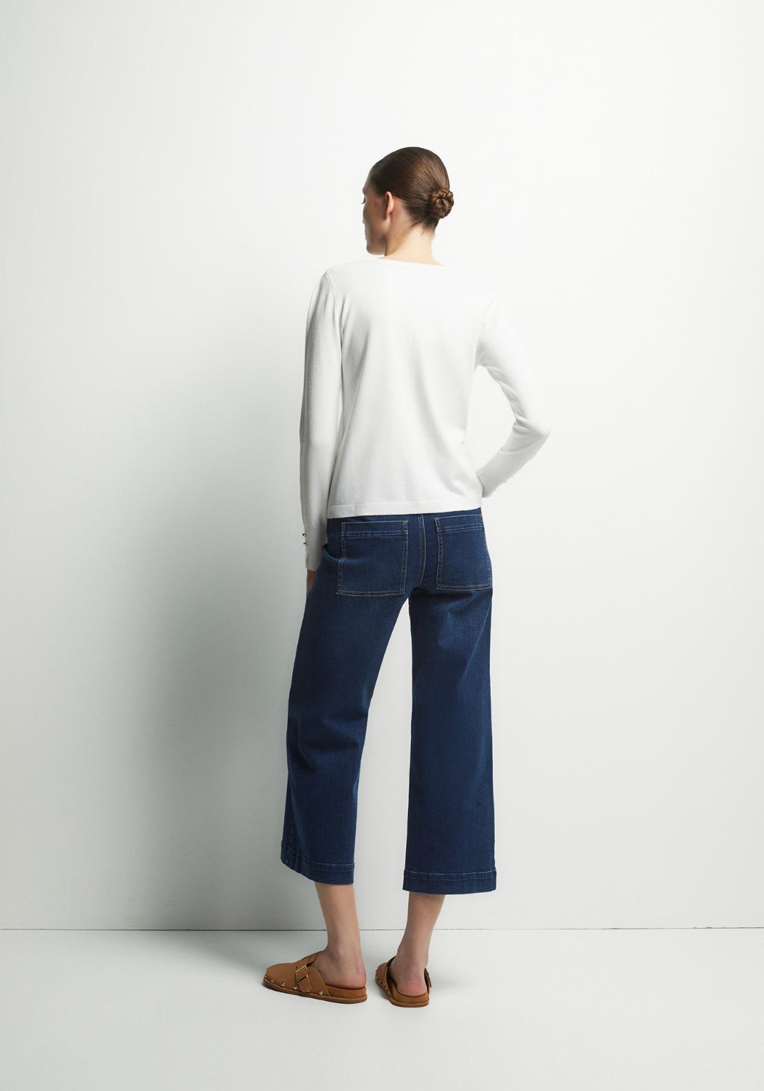 Wide Culotte Jeans - Denim