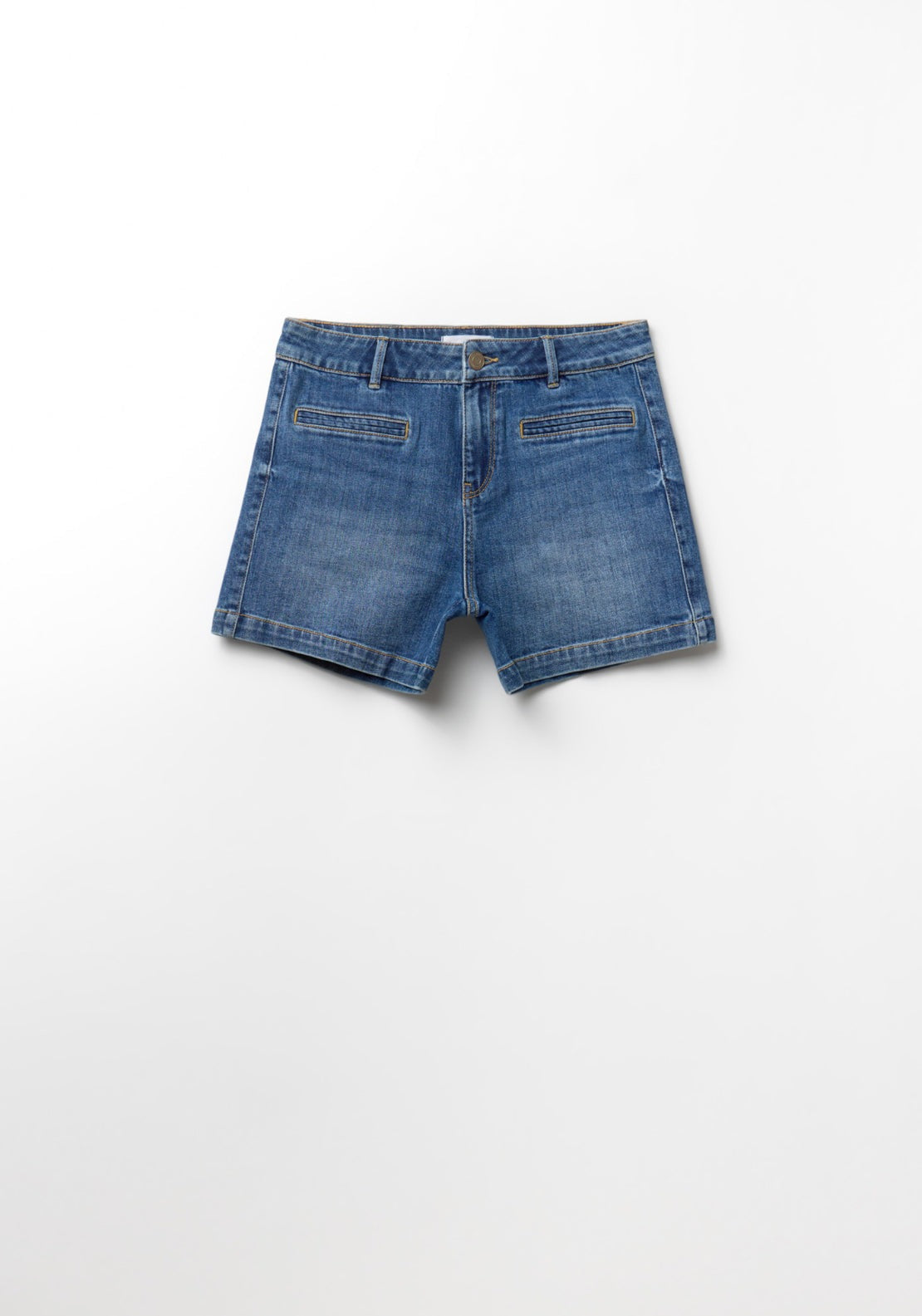 Relaxed Fit Denim Bermuda Shorts - Denim