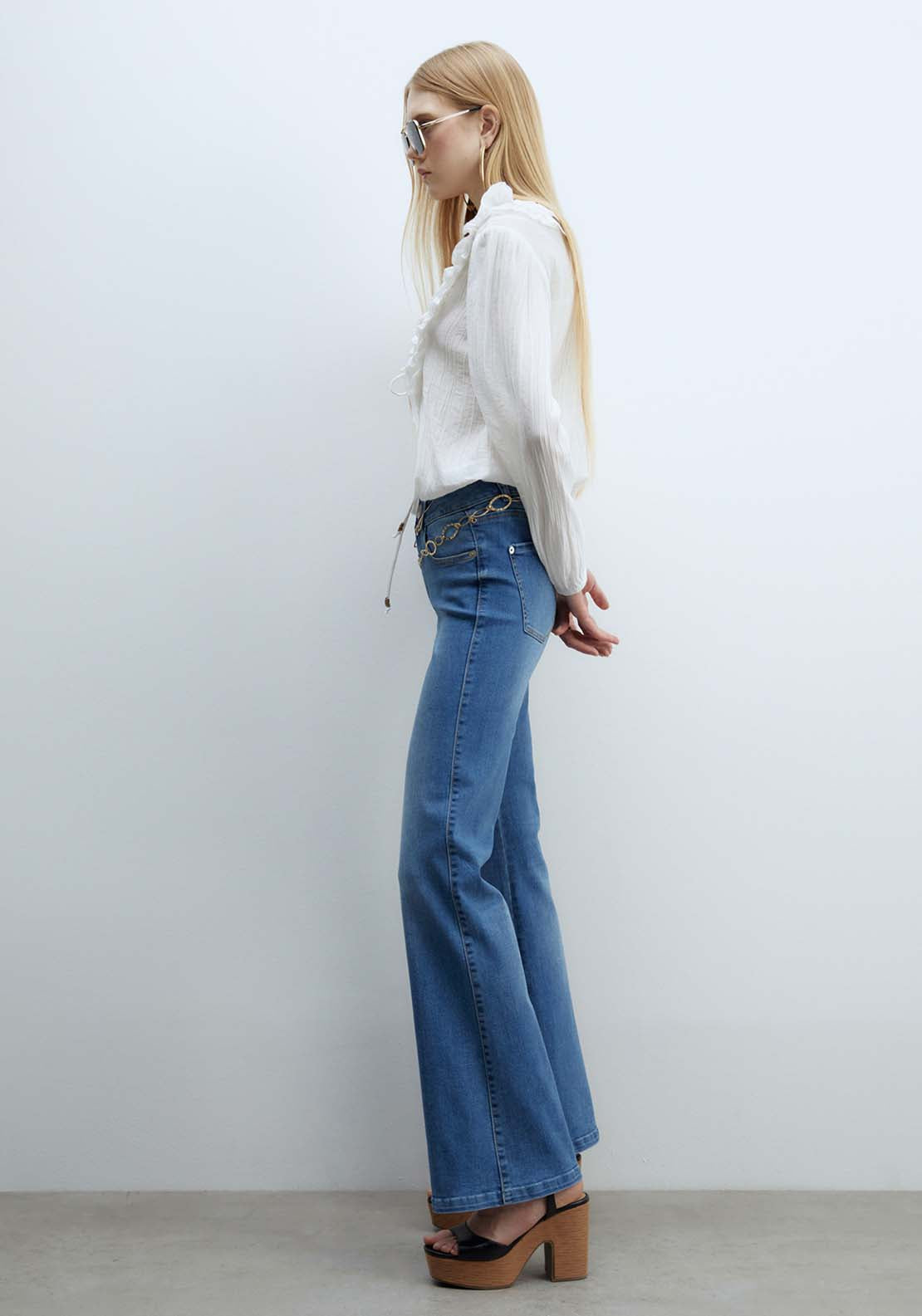 Sfera Slim-Fit Flared Jeans - Medium Wash 4 Shaws Department Stores