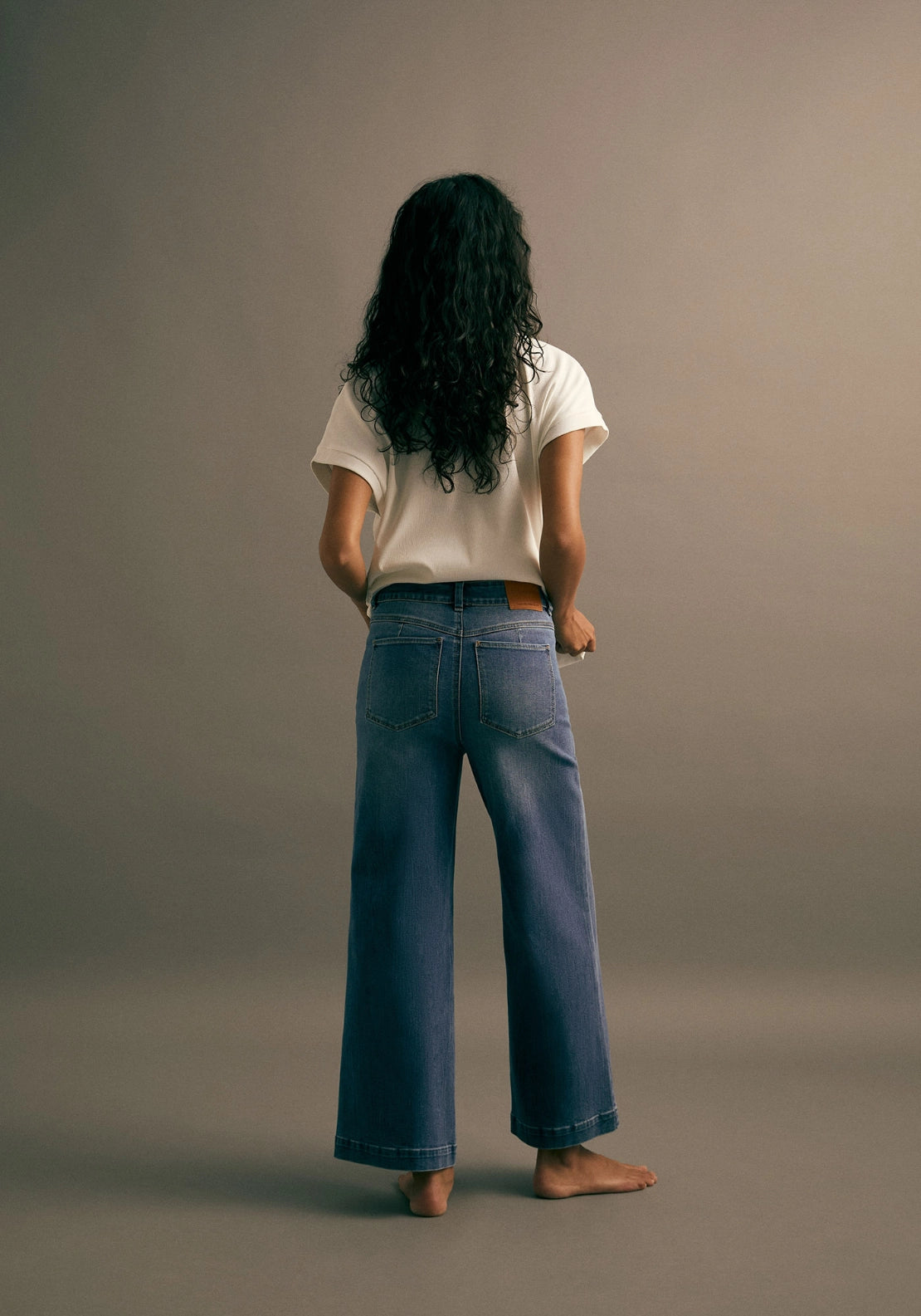 High Rise Culotte Jeans - Denim
