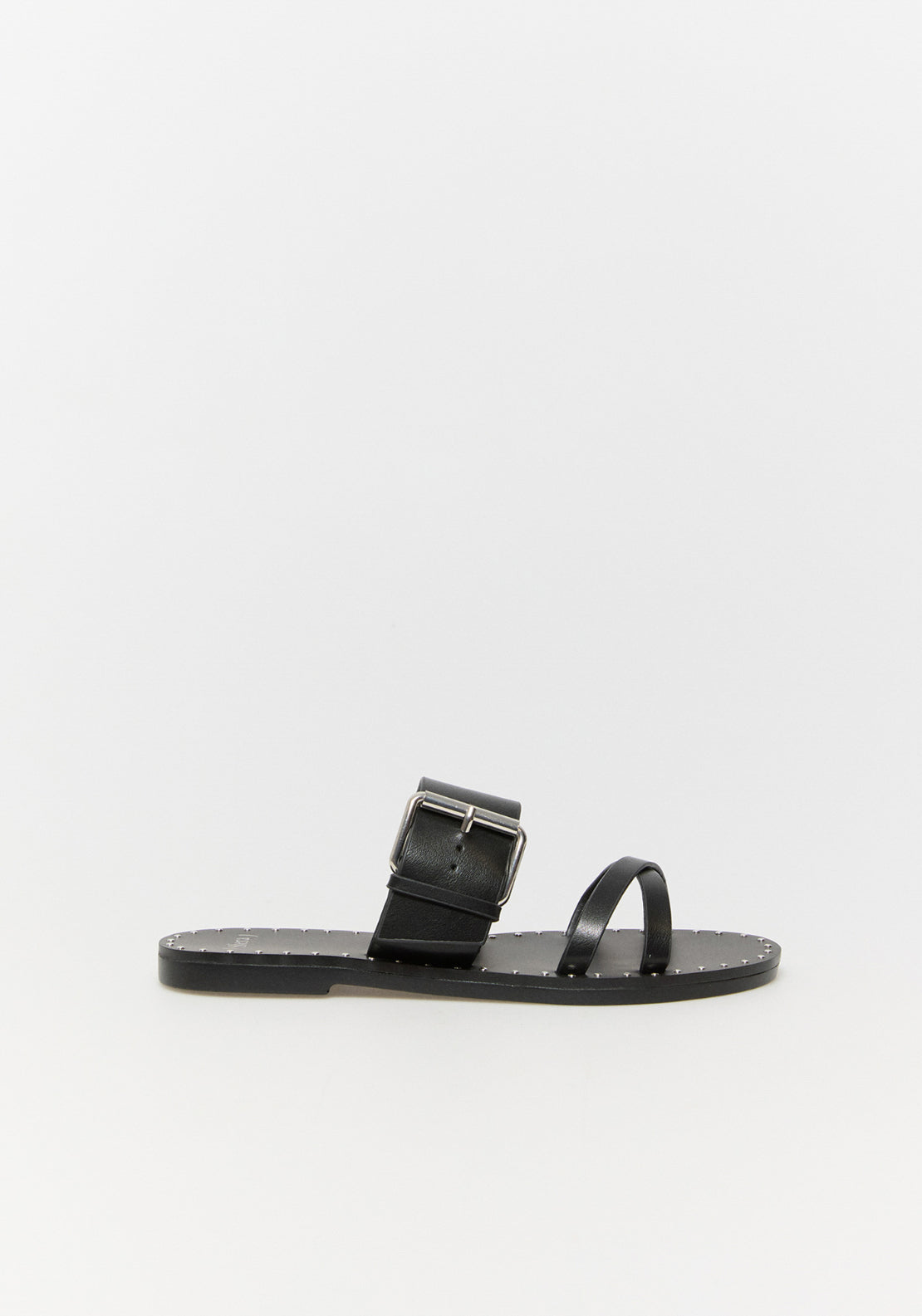 Sandal With Oversized Buckle - Black