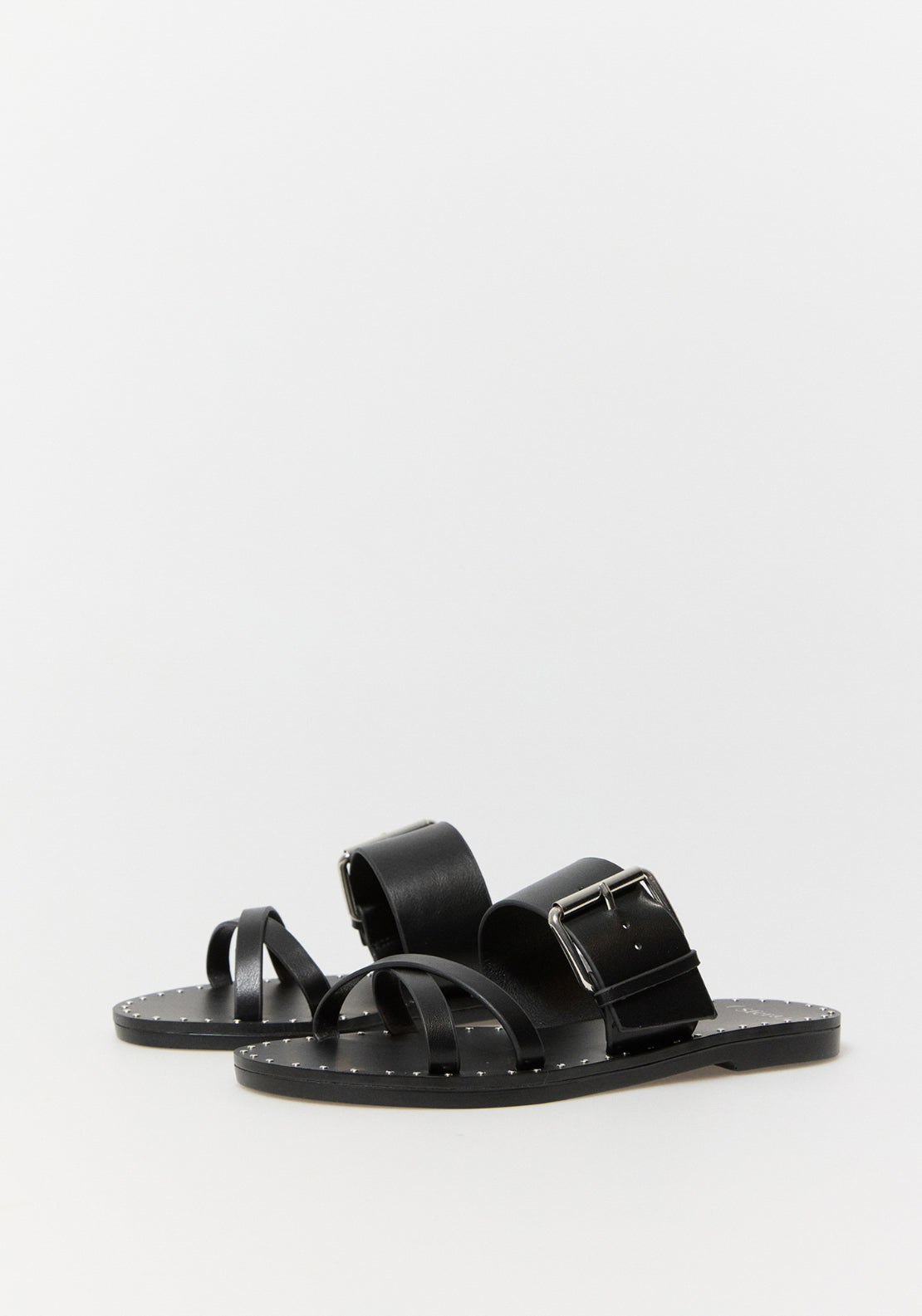 Sandal With Oversized Buckle - Black