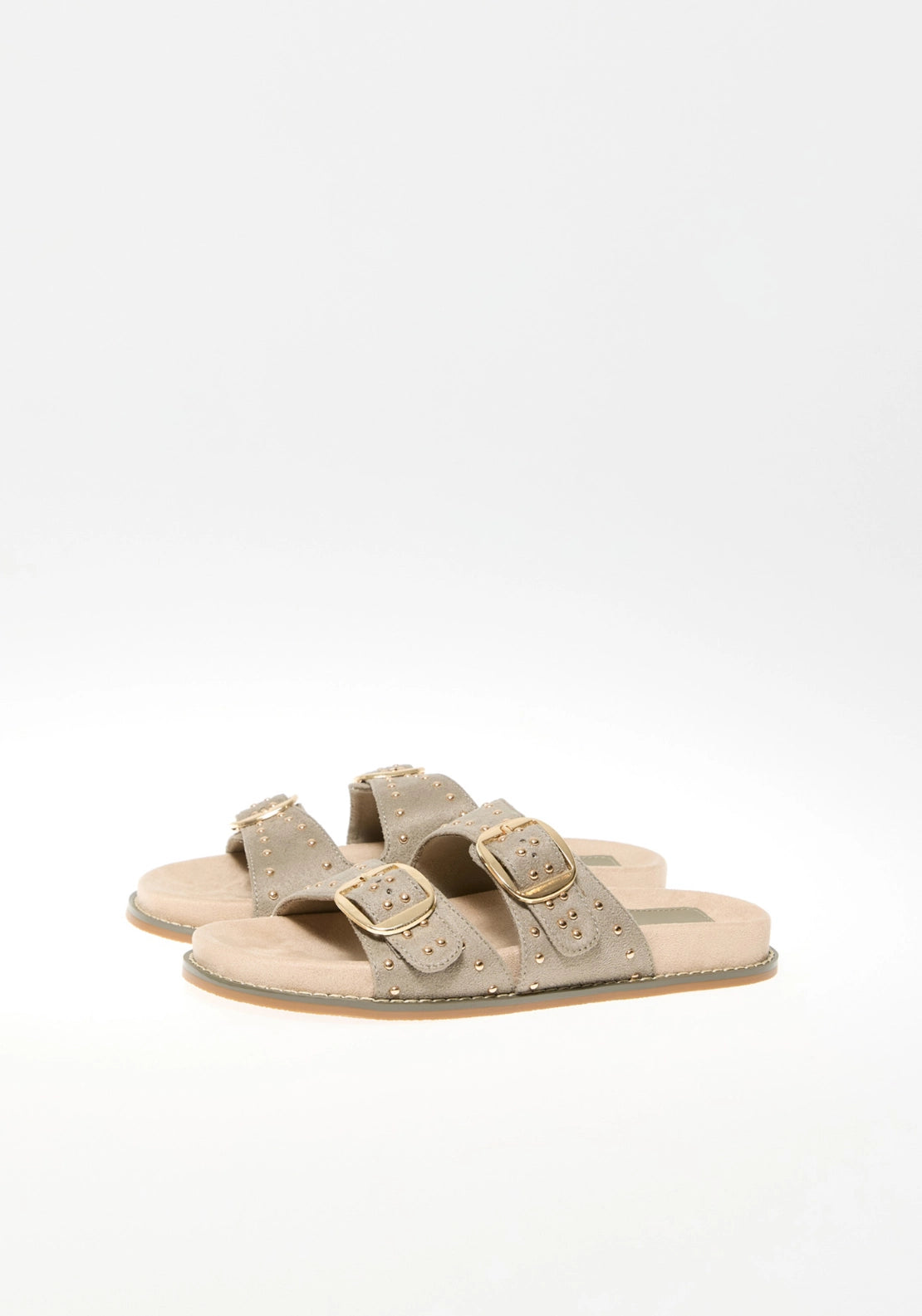 Studded Stitch Sandals - Green