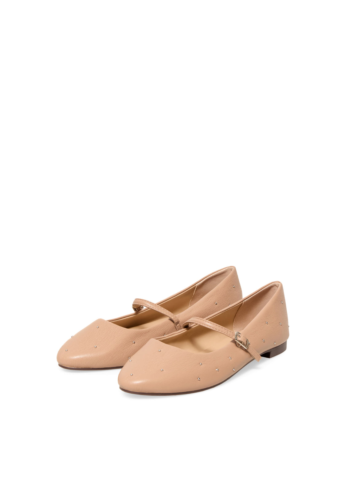 Mini Stud Mary Janes - Nude