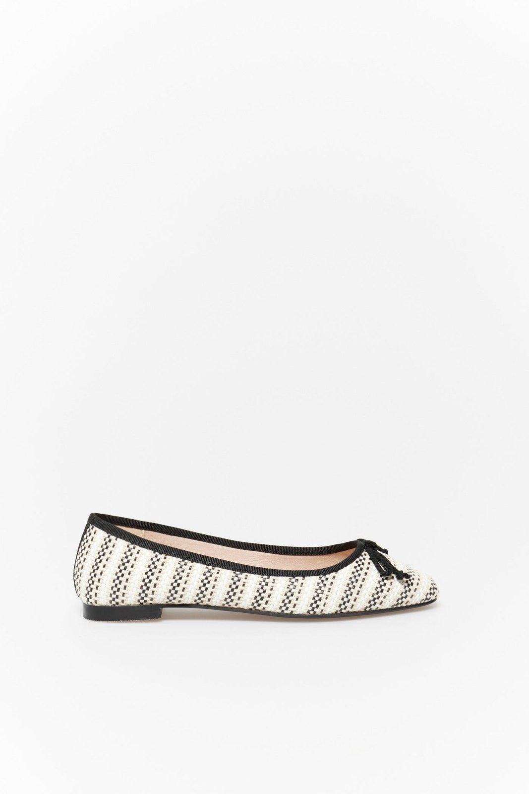 Sfera Fantasy Raffia Ballerina Flats - Black 1 Shaws Department Stores