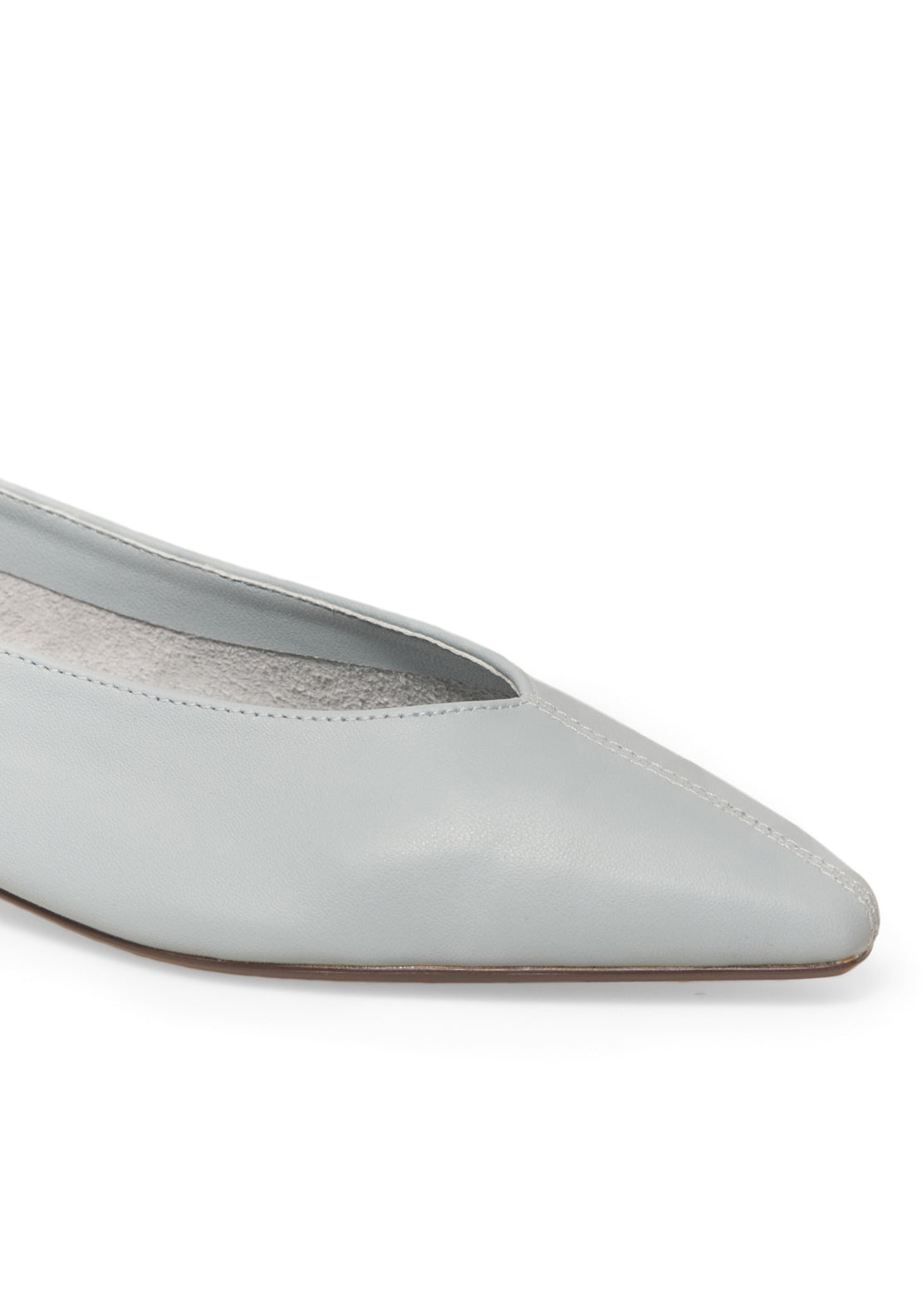Leather Bellet Flat Small Heel - Blue