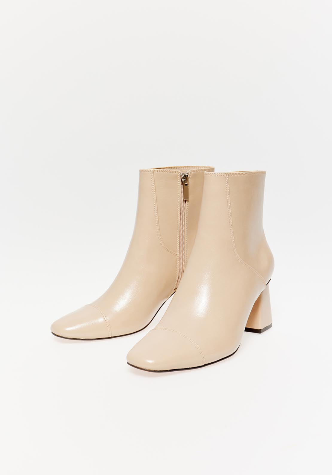 Sfera Heeled Bootie - Ecru 1 Shaws Department Stores