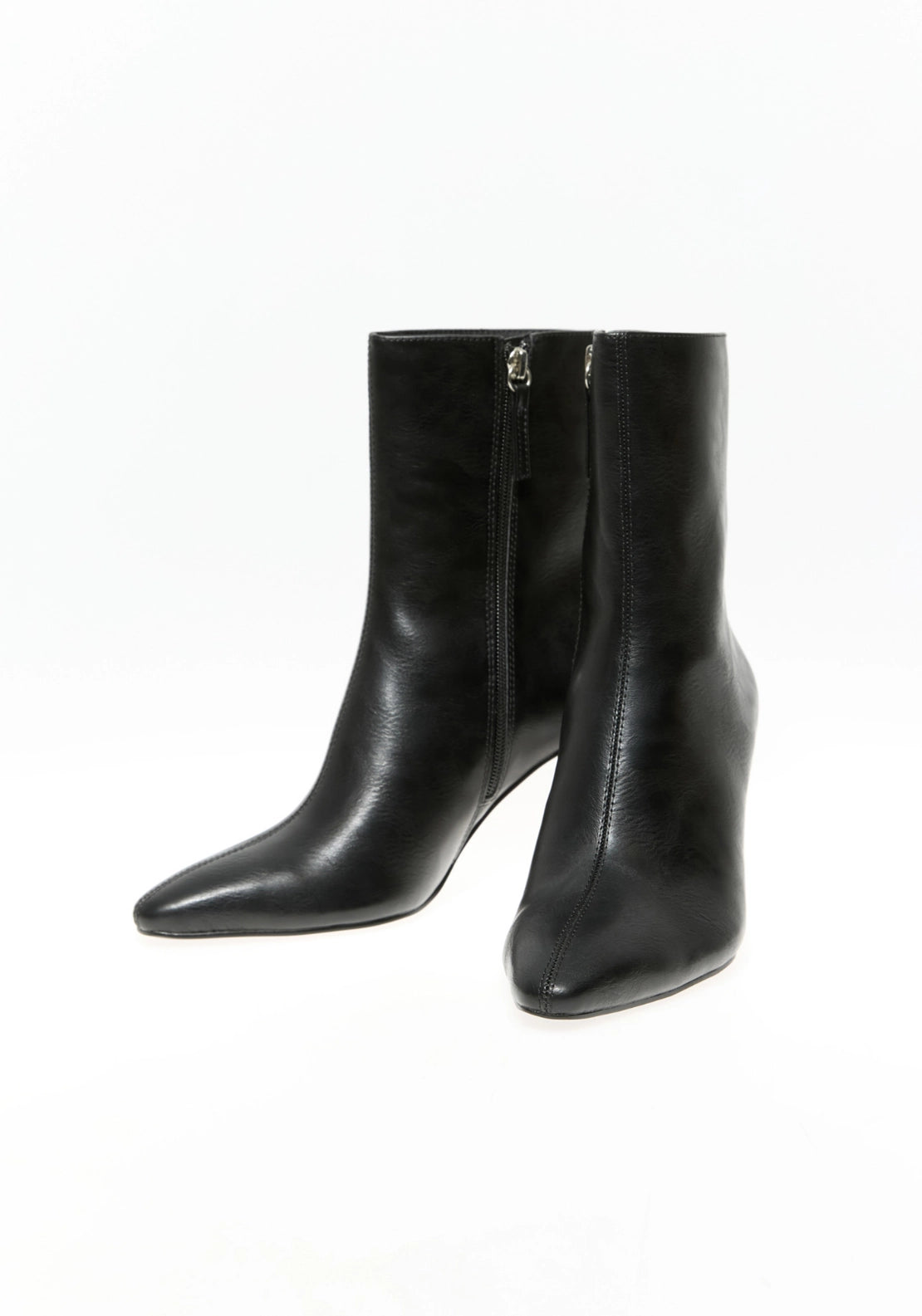Side Zip Heeled Boot - Black