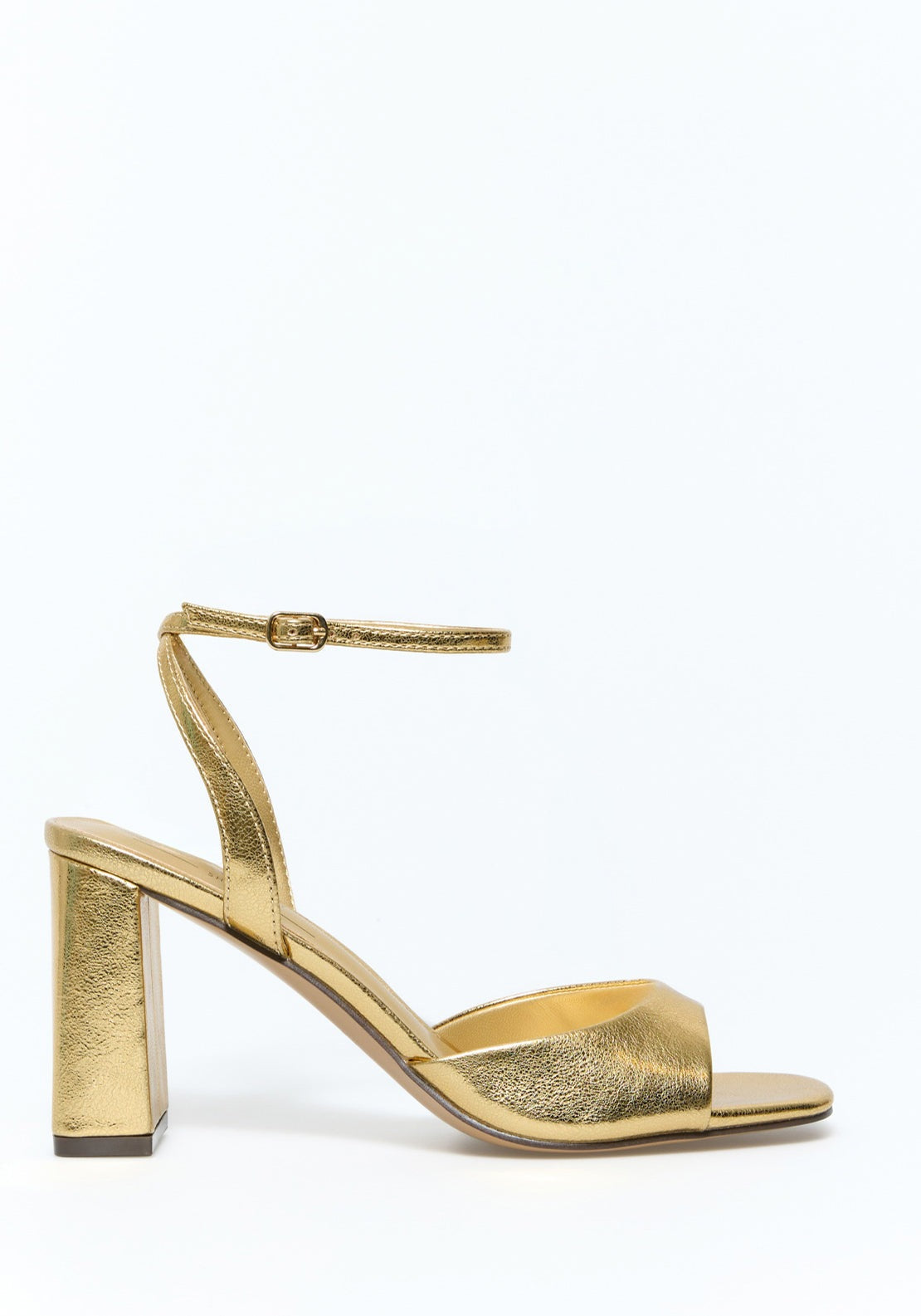 Basic Heel Sandals Gold – Shaws - Main Image