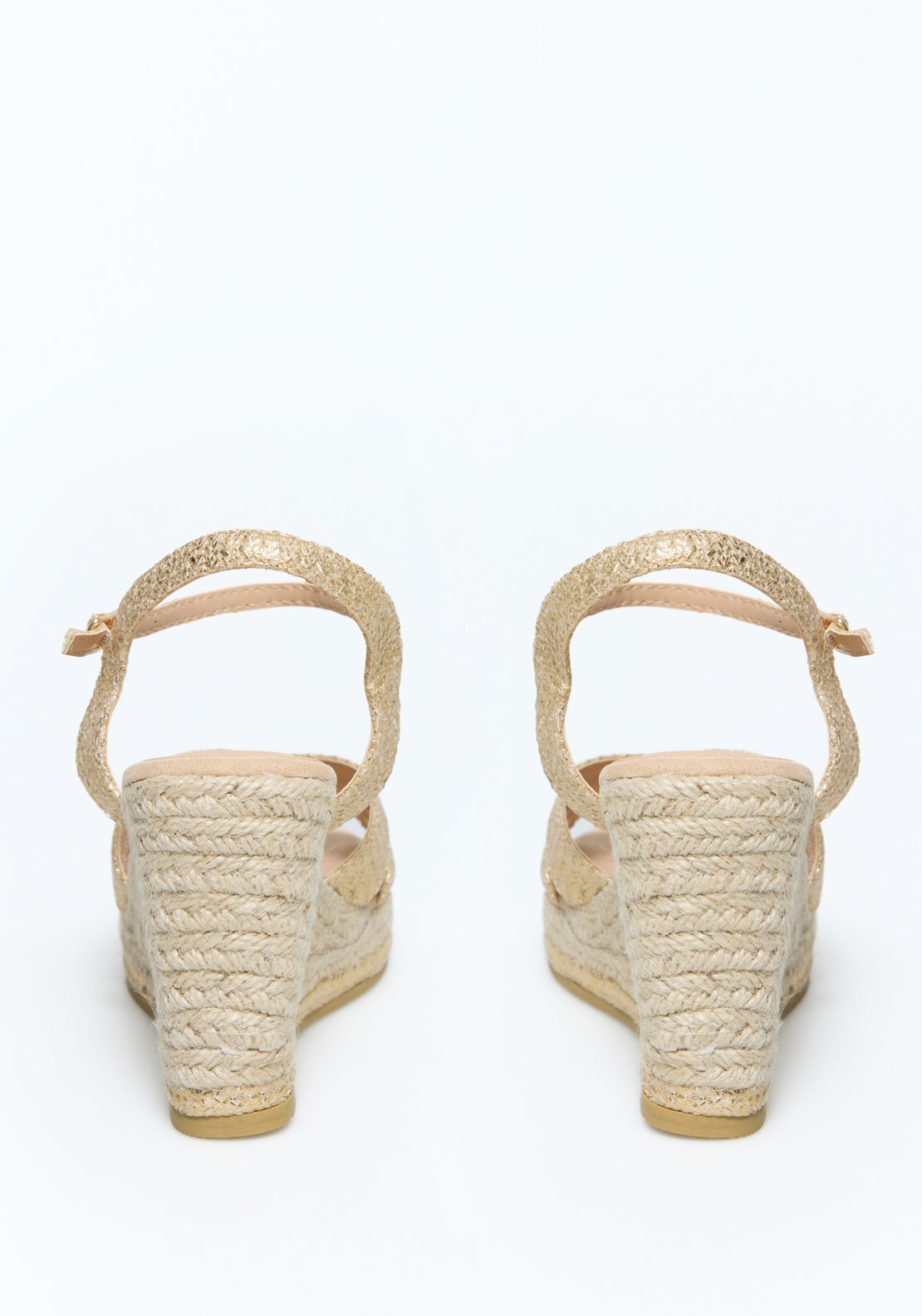 Sfera Metalic Raffia Wedge - Gold 2 Shaws Department Stores