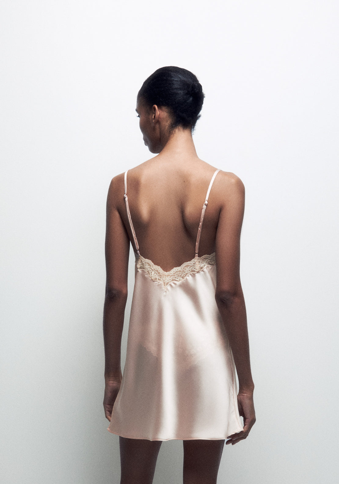 Satin Strap Nightdress - Pink Pale