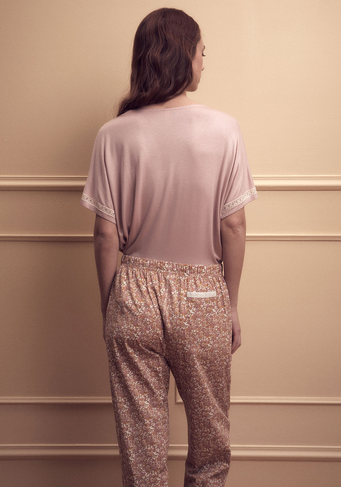 Sfera Lace detail T-shirt - Pink Light 4 Shaws Department Stores