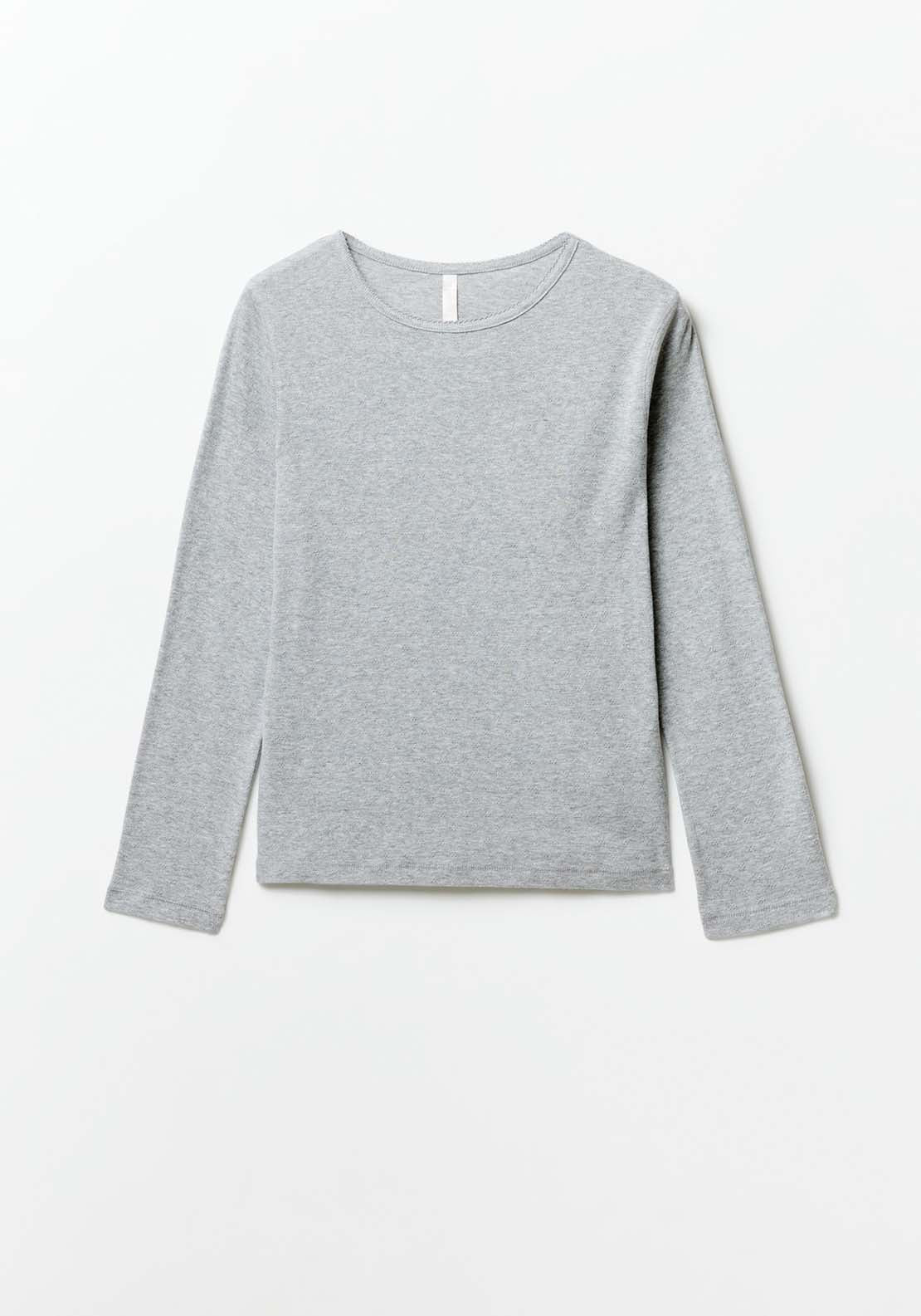 Sfera Plain Open-Knit Top - Grey 2 Shaws Department Stores