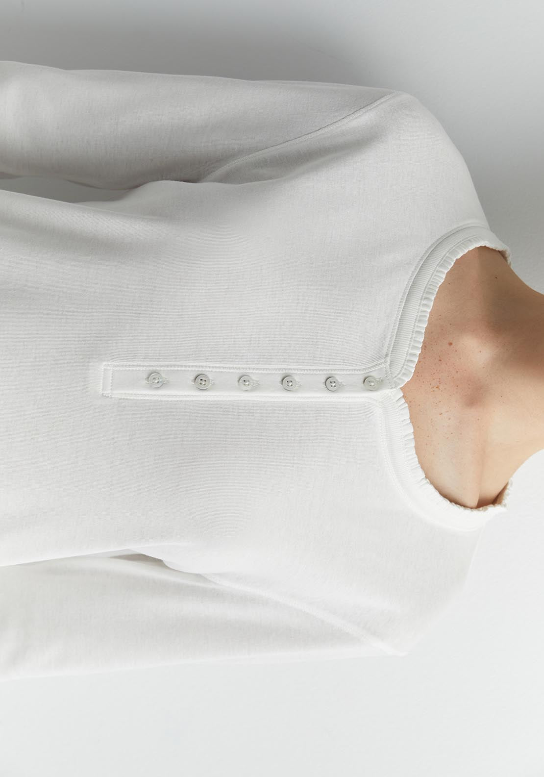 Sfera Plain ribbed long-sleeved T-shirt - White 5 Shaws Department Stores