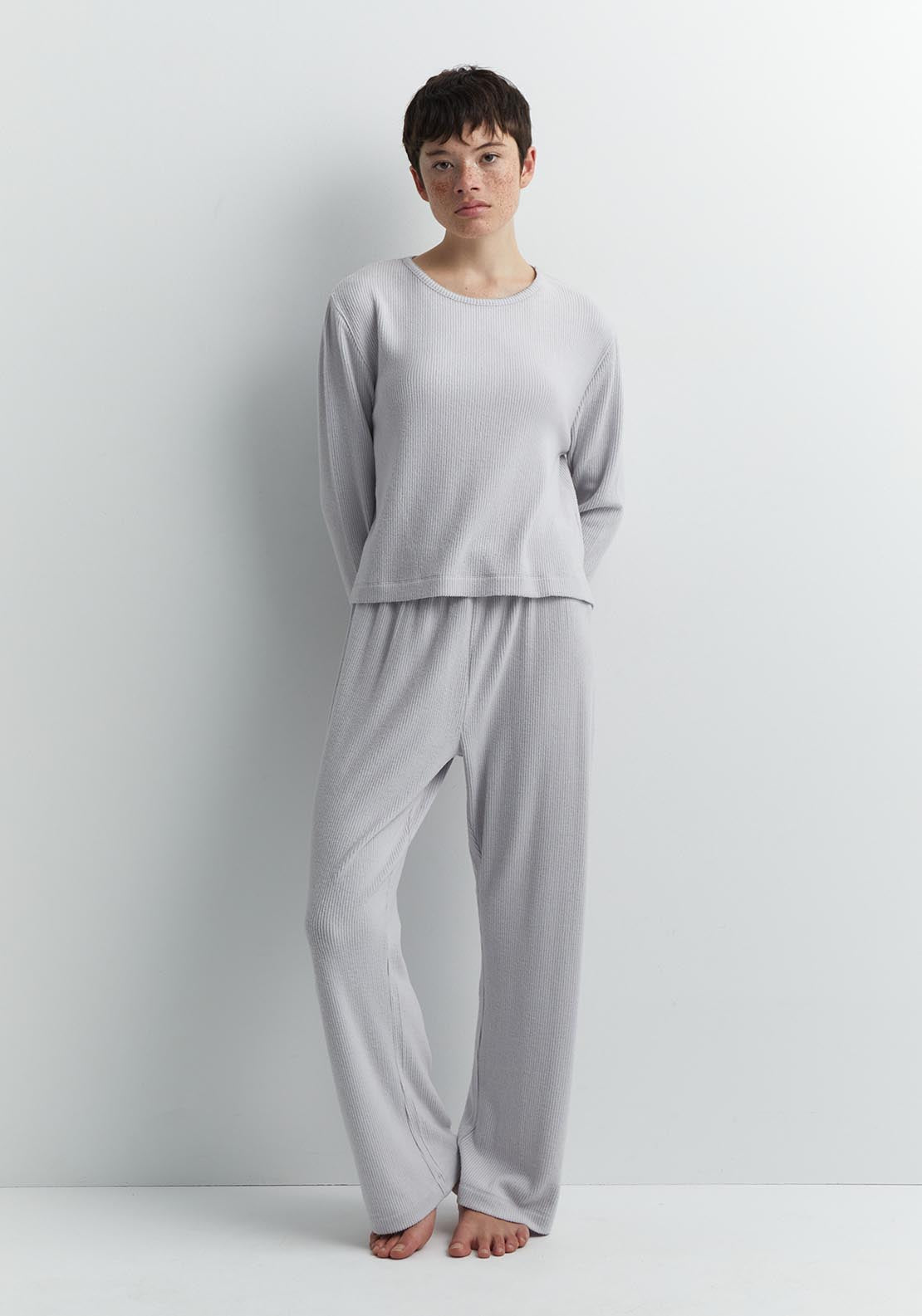 Sfera Wide-rib top - Grey 3 Shaws Department Stores
