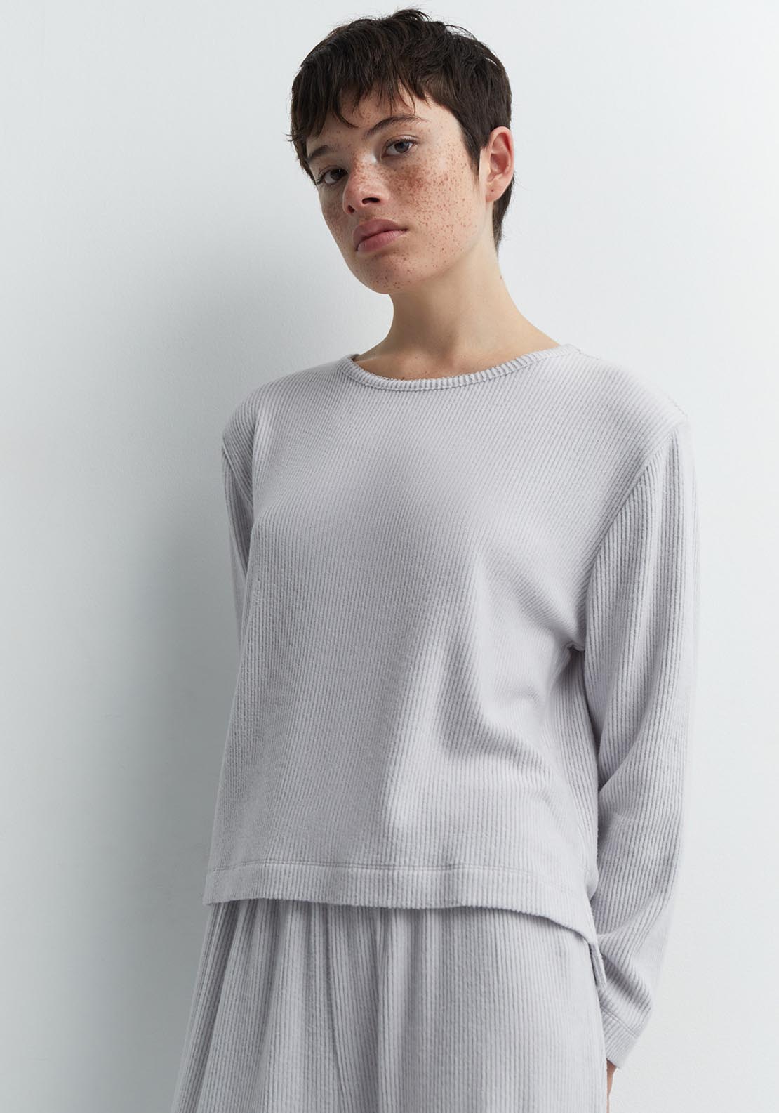 Sfera Wide-rib top - Grey 1 Shaws Department Stores