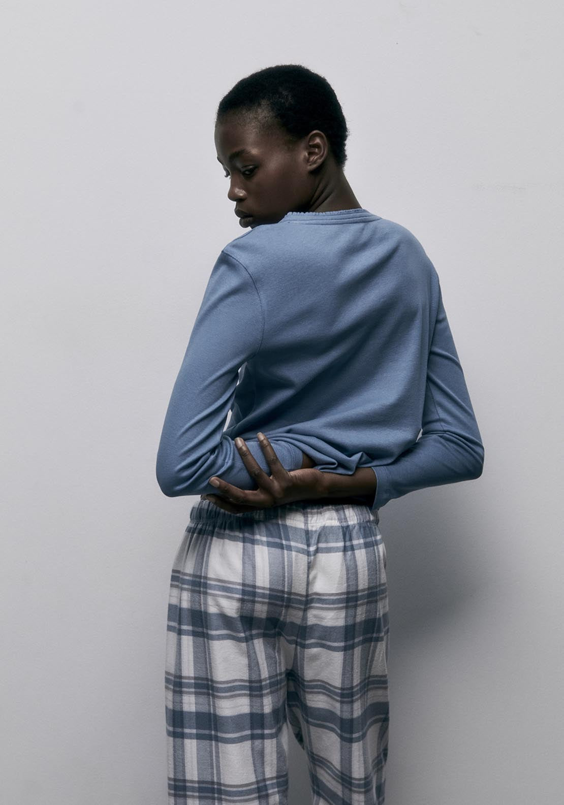 Ribbed Pyjama Top - Blue