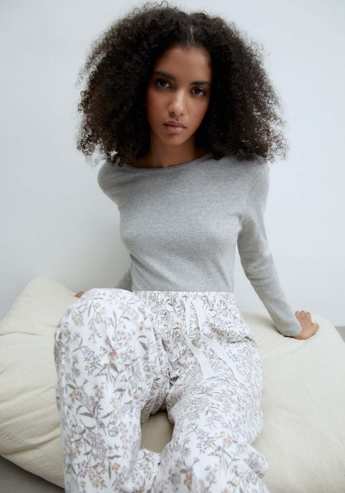 Sfera Flowers Trousers - Grey 3 Shaws Department Stores
