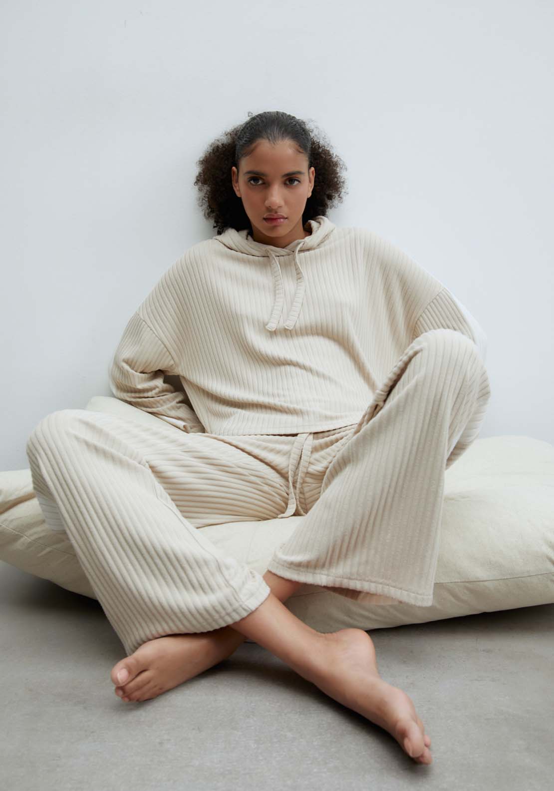 Sfera Ribbed pj trousers - Camel 1 Shaws Department Stores
