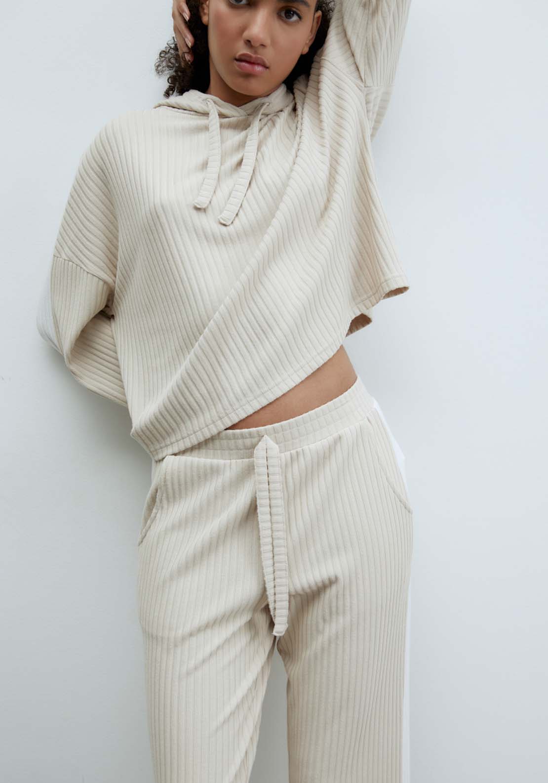 Sfera Ribbed pj trousers - Camel 4 Shaws Department Stores