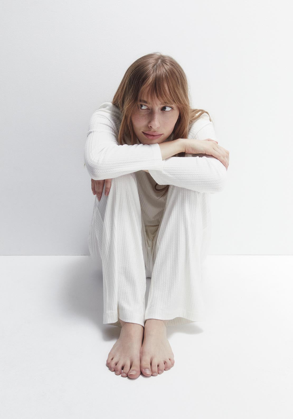 Sfera Textured Pyjama Bottom - White 5 Shaws Department Stores