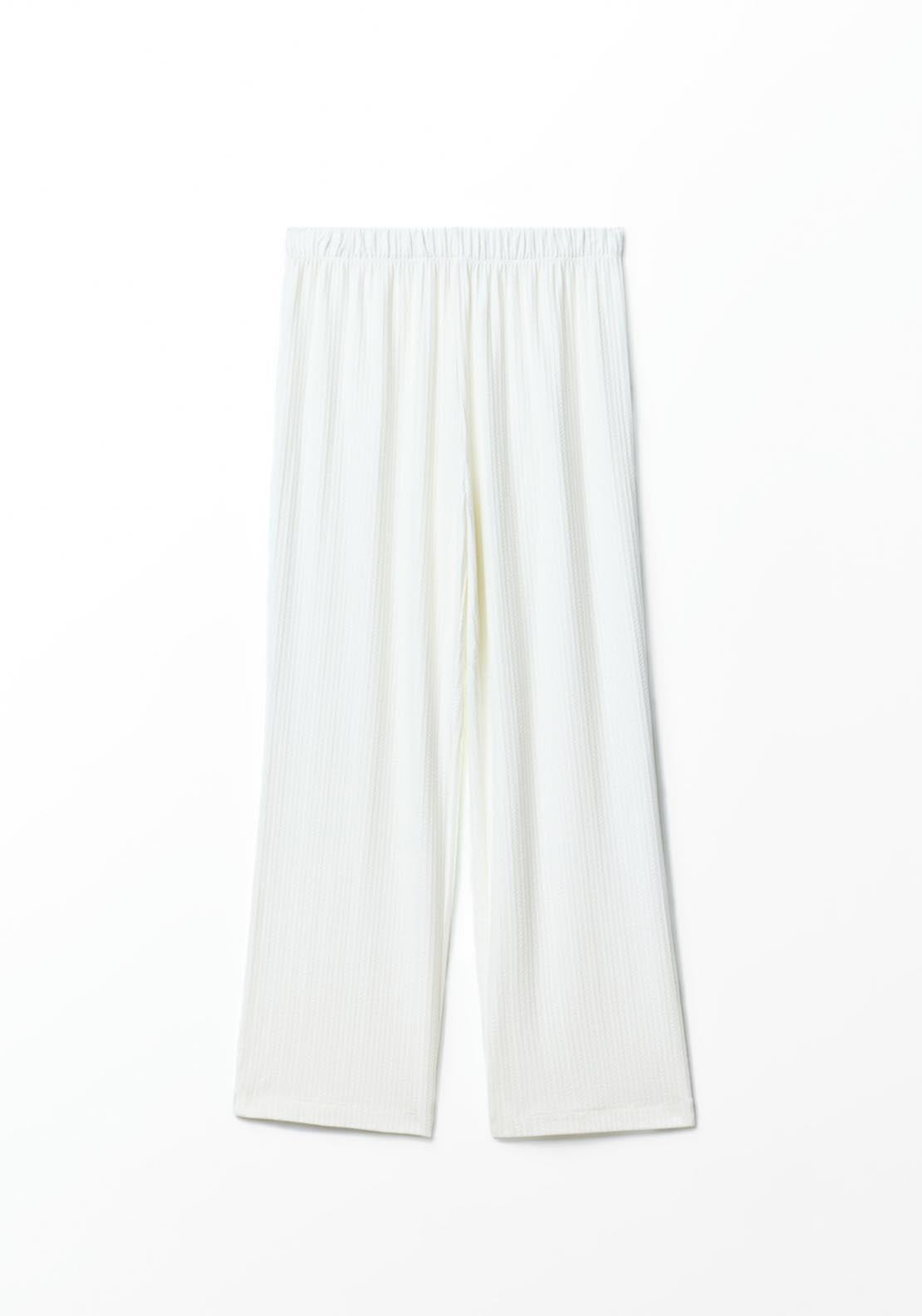 Sfera Textured Pyjama Bottom - White 6 Shaws Department Stores