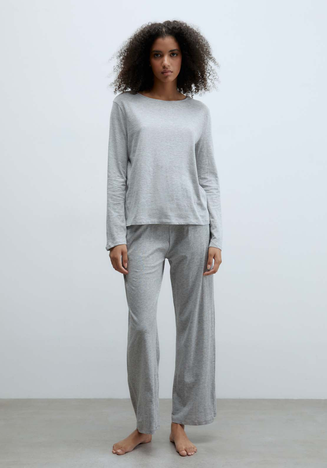 Sfera Stripes Pyjamas - Grey 1 Shaws Department Stores