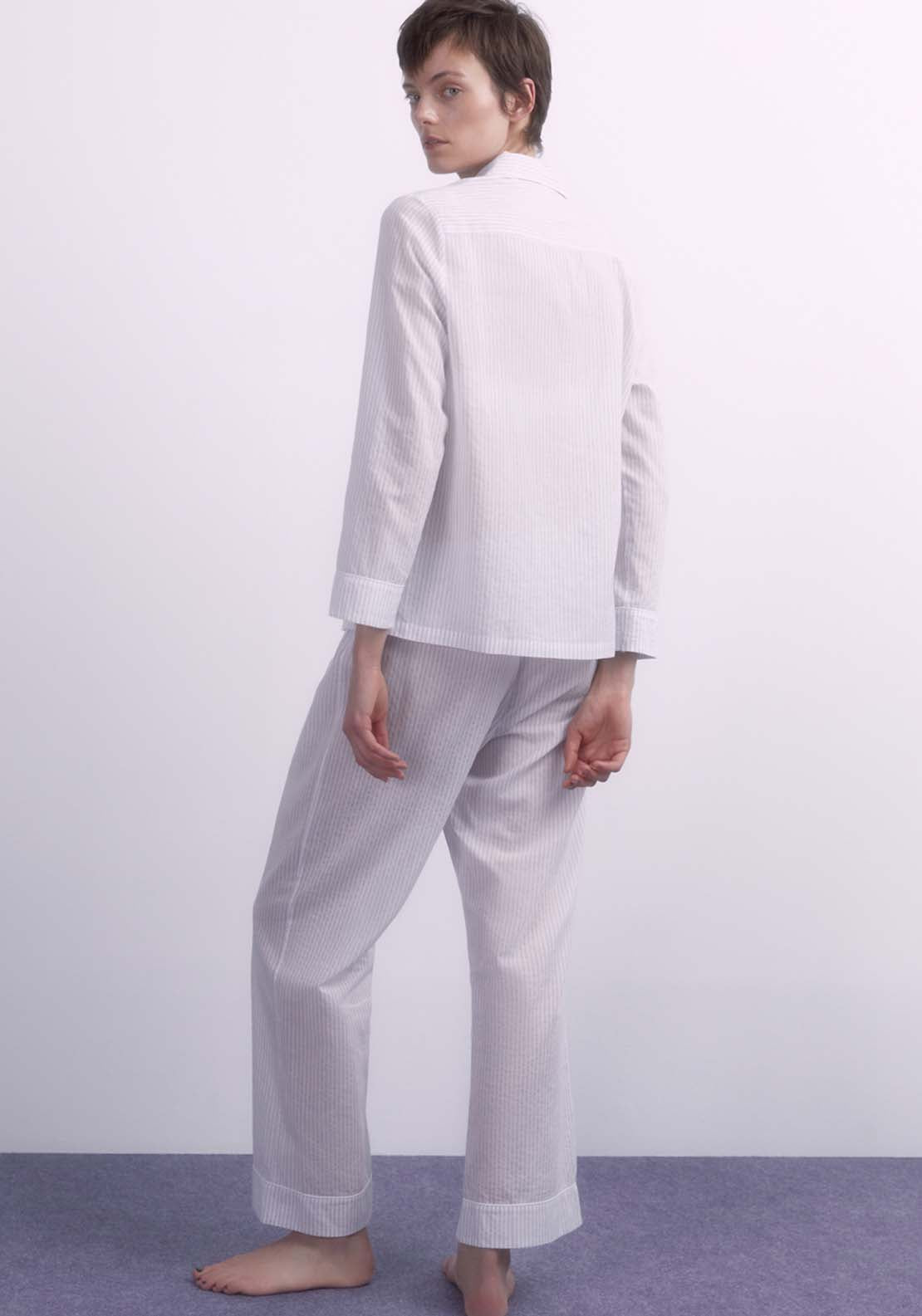 Sfera Striped Pyjama Set - Lilac 3 Shaws Department Stores