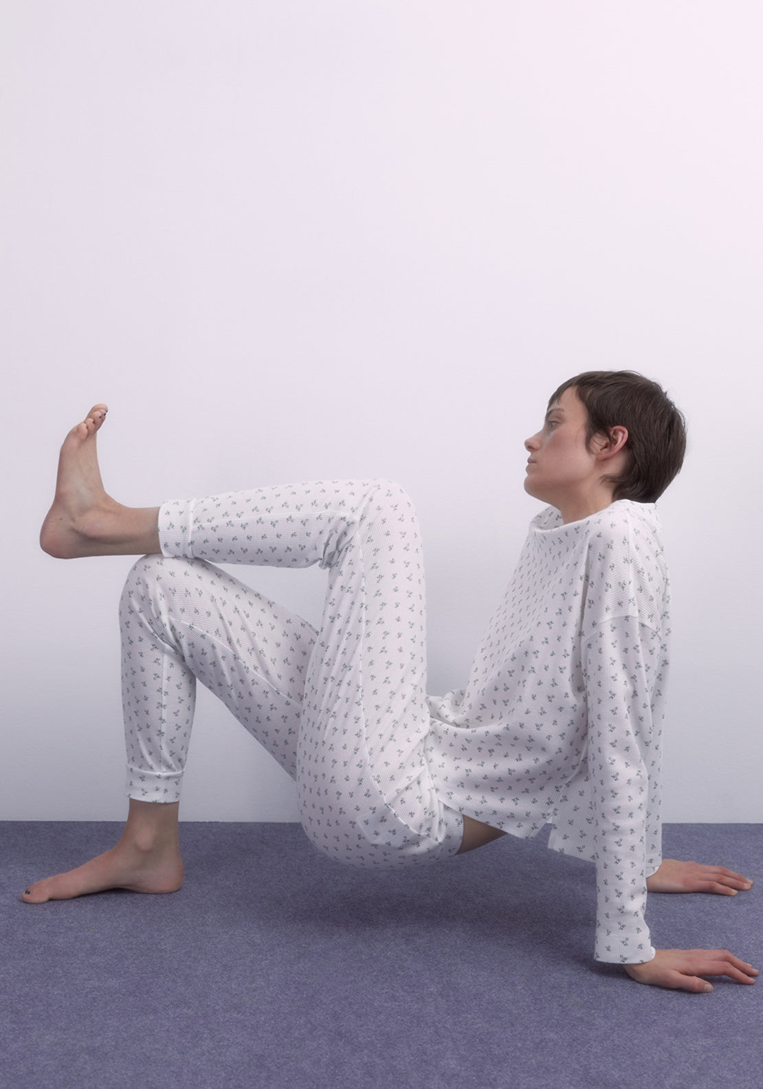 Sfera Floral waffle-weave pyjama set - Lilac 3 Shaws Department Stores