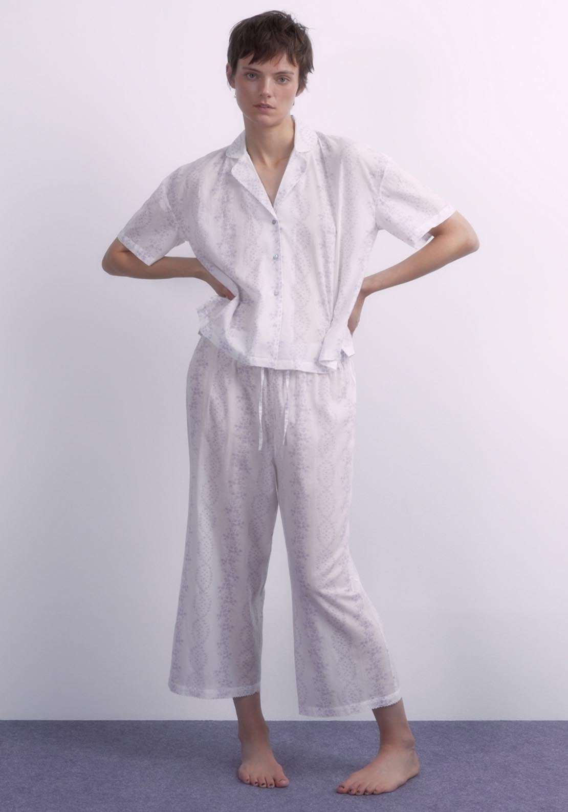 Sfera Printed Pyjama Bottom - Lilac 1 Shaws Department Stores
