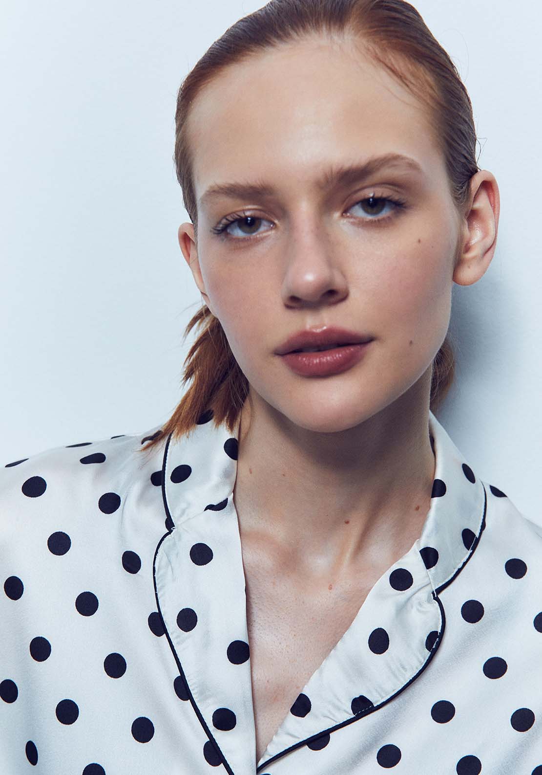 Satin Polka Dot Pyjama - Ivory