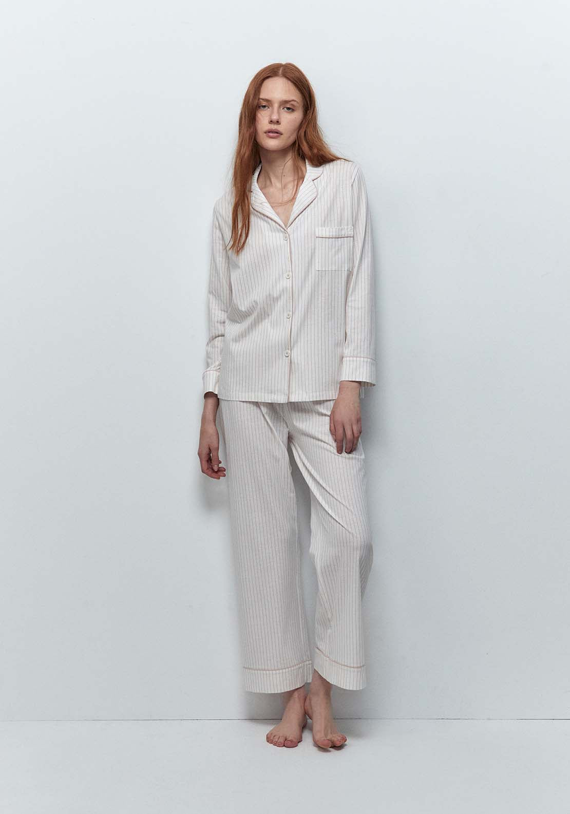 Plain Contrast Pyjamas - Pink