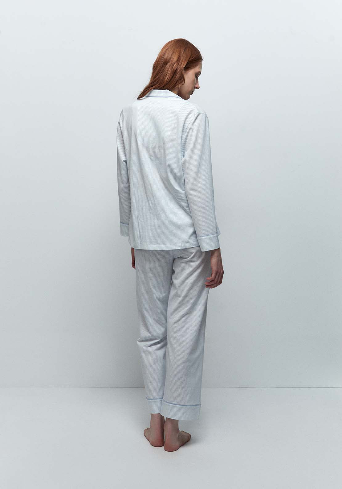 Plain Contrast Pyjamas - Blue
