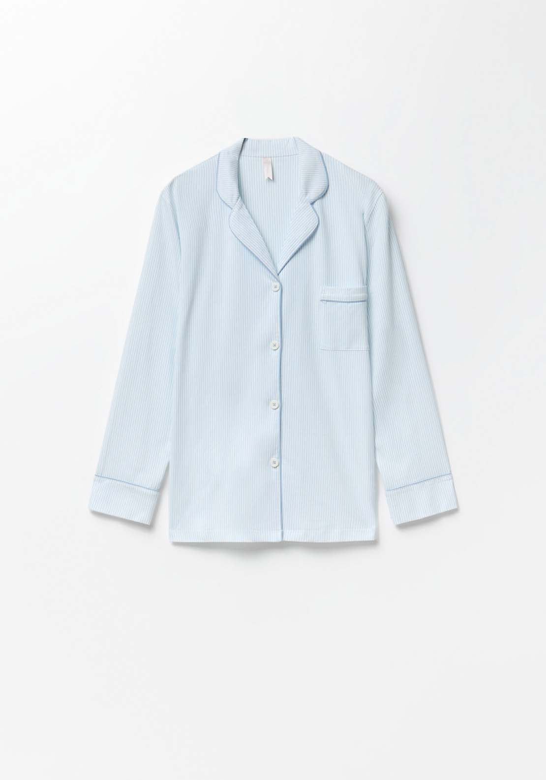 Plain Contrast Pyjamas - Blue