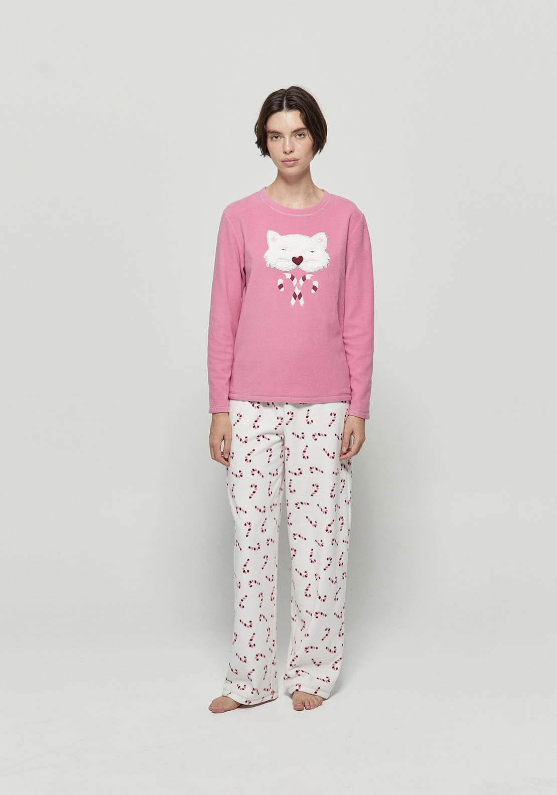 Kitten Fleece Pyjamas - Pink