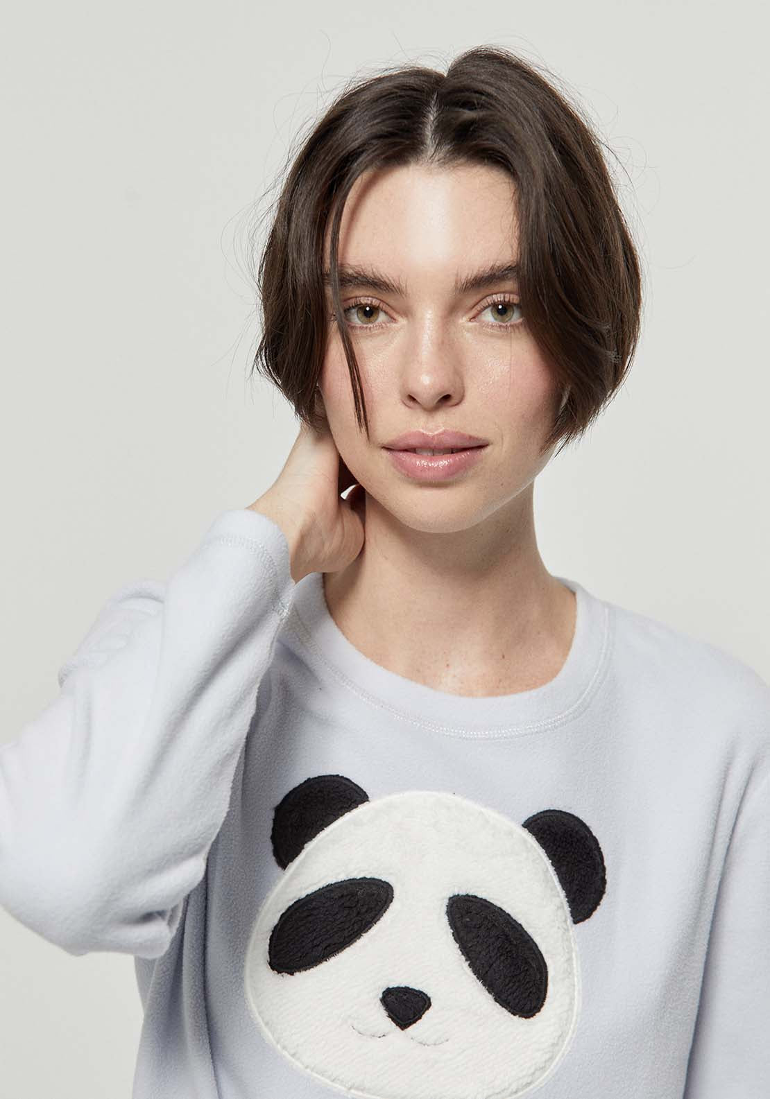 Panda Fleece Pyjamas - Blue