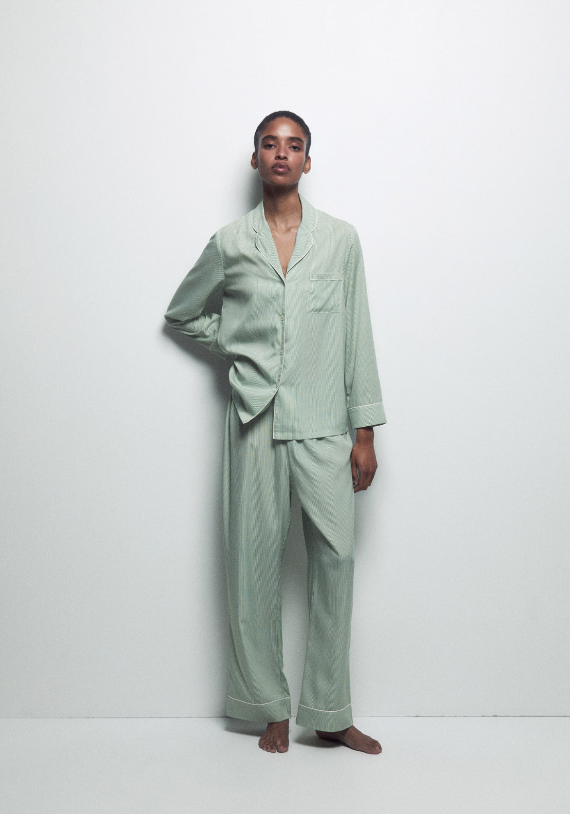 Classic Striped Pyjama Set - Green