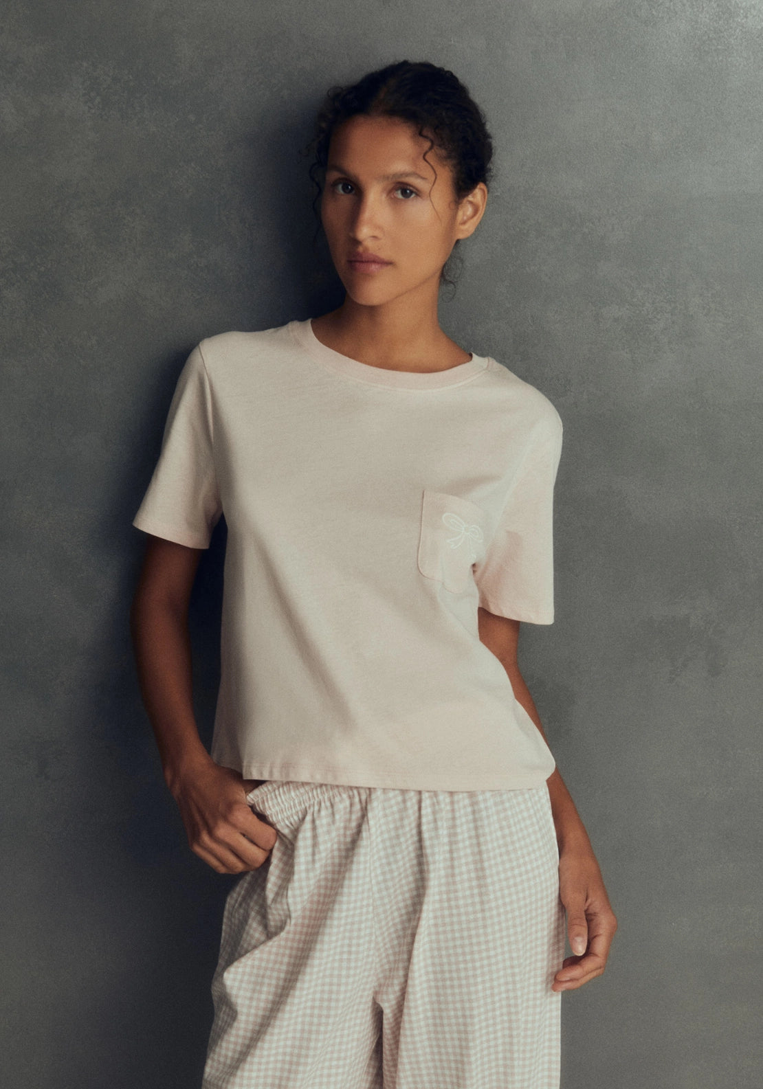 Pocket Detail Pyjama Set - Pink Pale