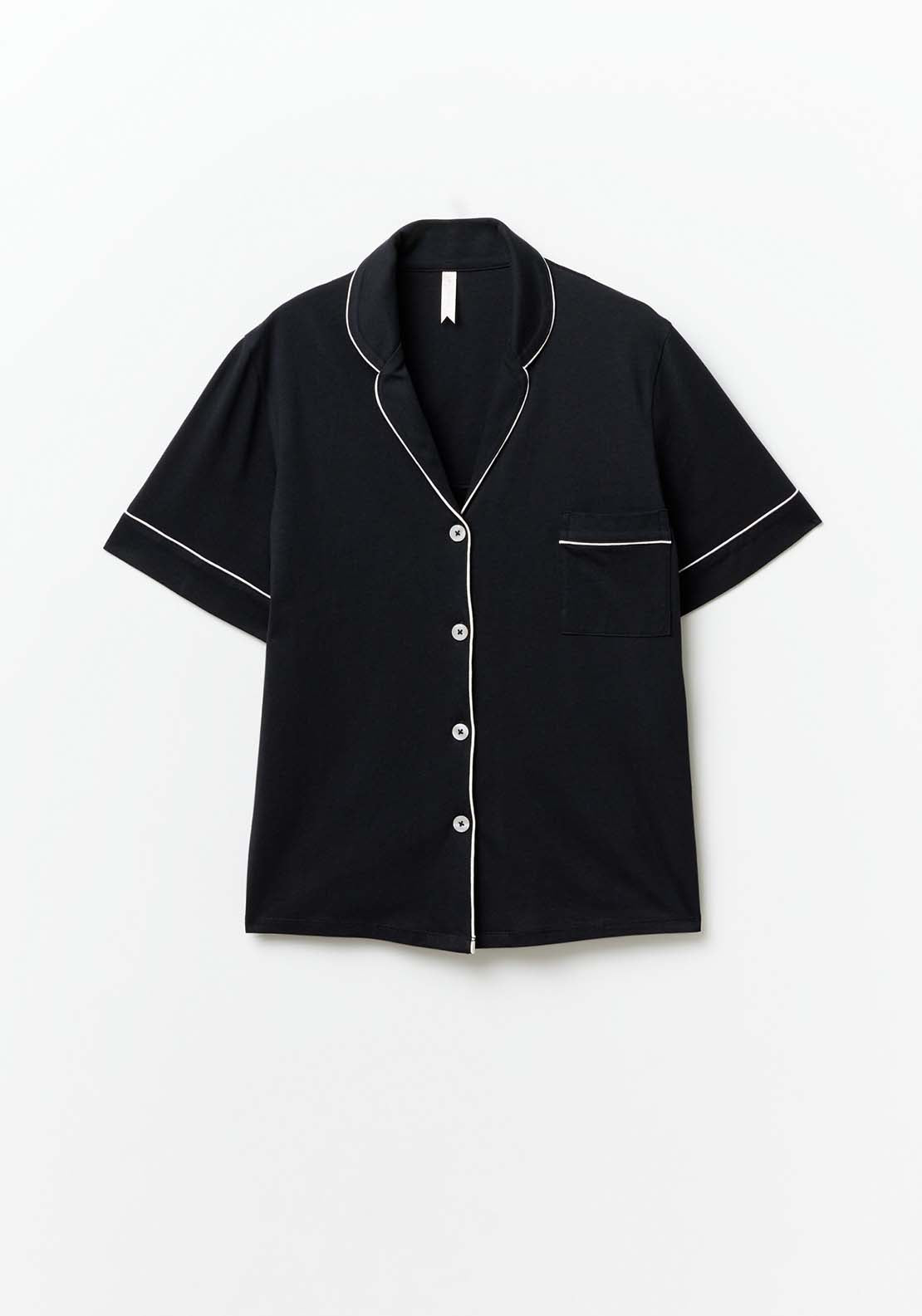 Sfera Buttons Plain Pyjamas - Black 2 Shaws Department Stores
