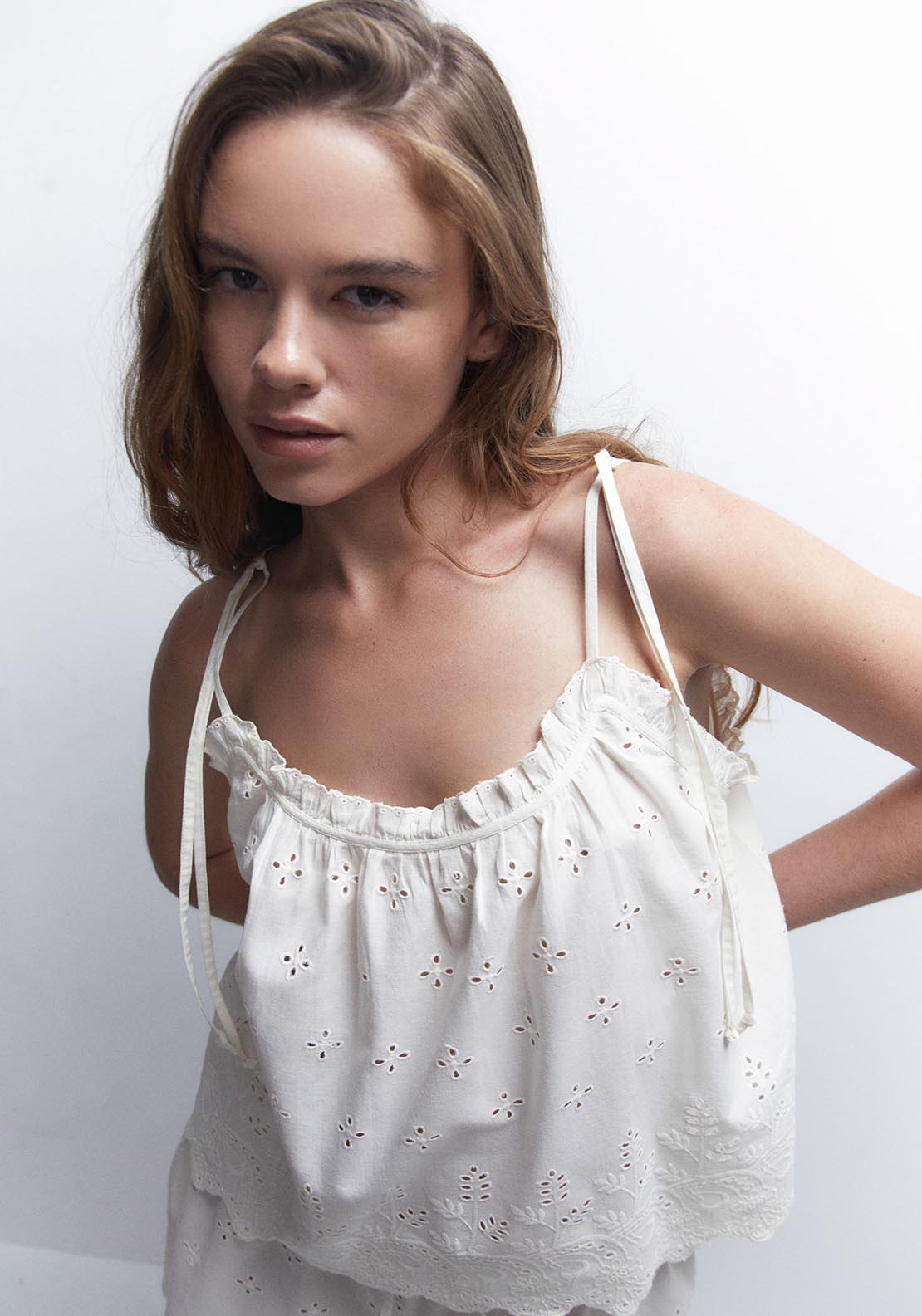 Sfera Cutout Pyjamas - Ecru 6 Shaws Department Stores