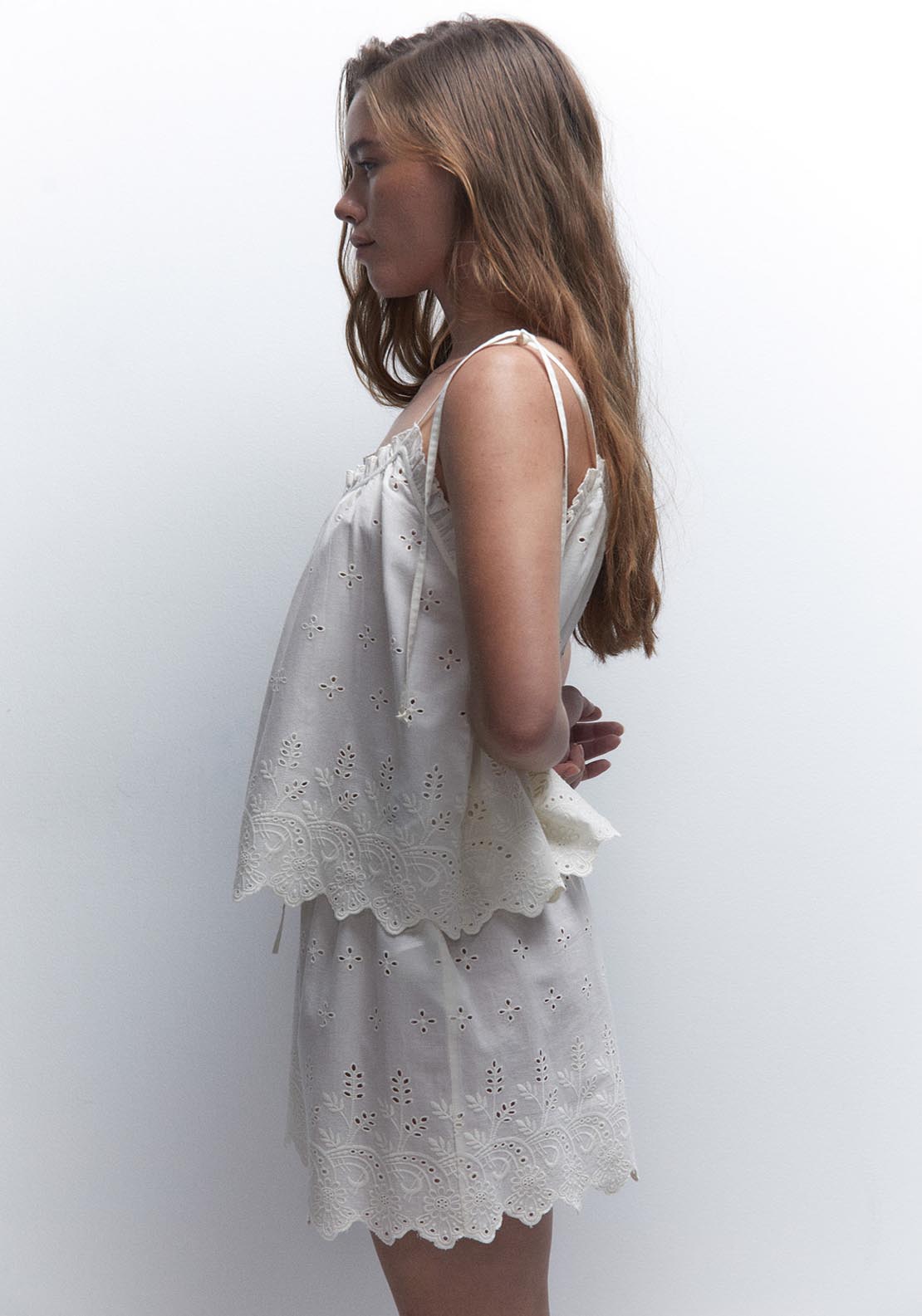 Sfera Cutout Pyjamas - Ecru 3 Shaws Department Stores